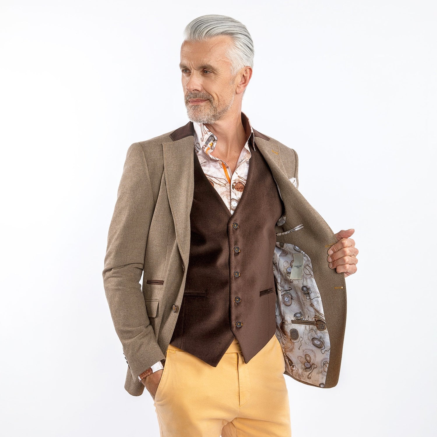 THE CREATIVE CONTRAST COAT - Premium Men's Patterned Shirt by Claudio Lugli | Bold Design, Tailored Fit, Best Printed Shirts