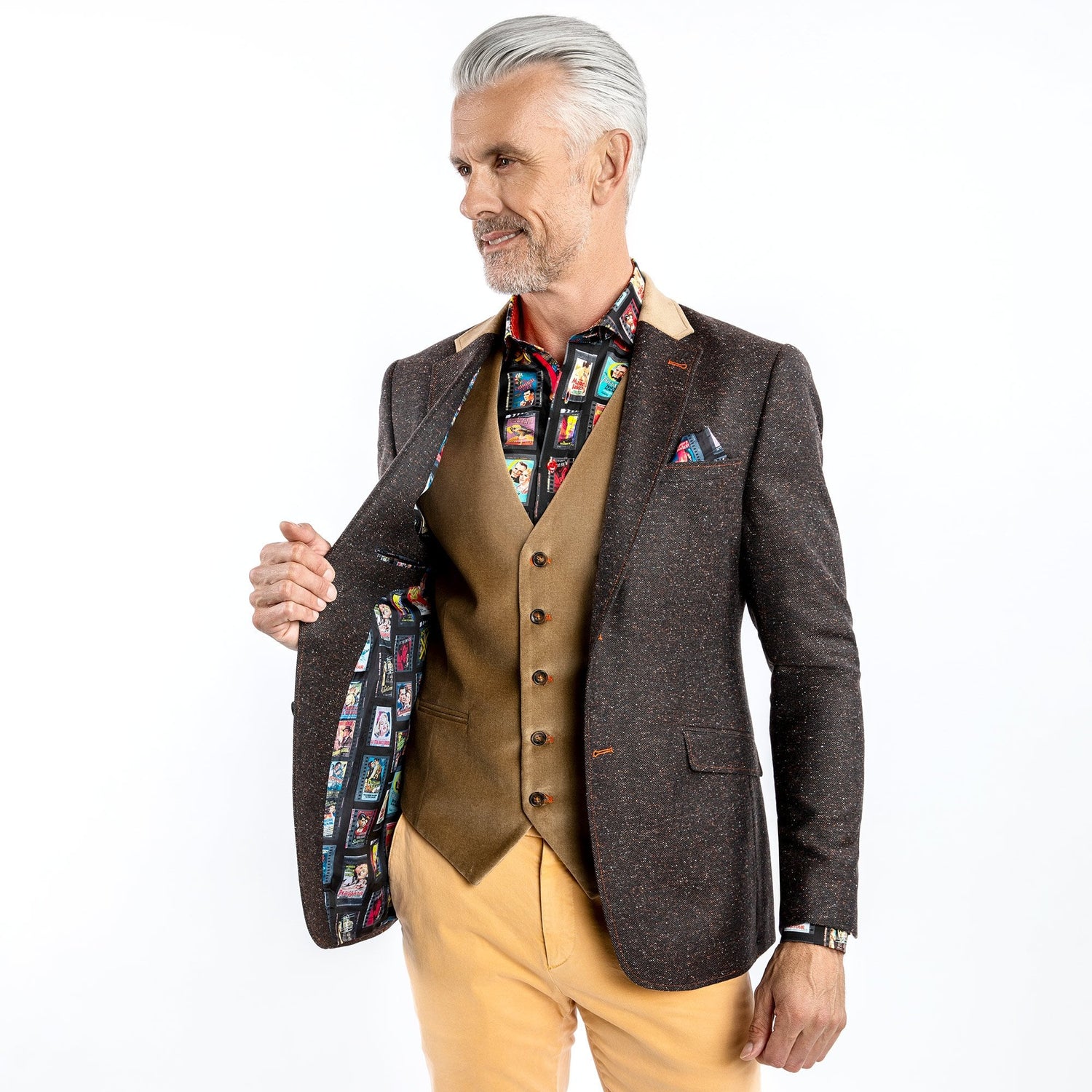 THE CREATIVE CONTRAST COAT - Premium Men's Patterned Shirt by Claudio Lugli | Bold Design, Tailored Fit, Best Printed Shirts