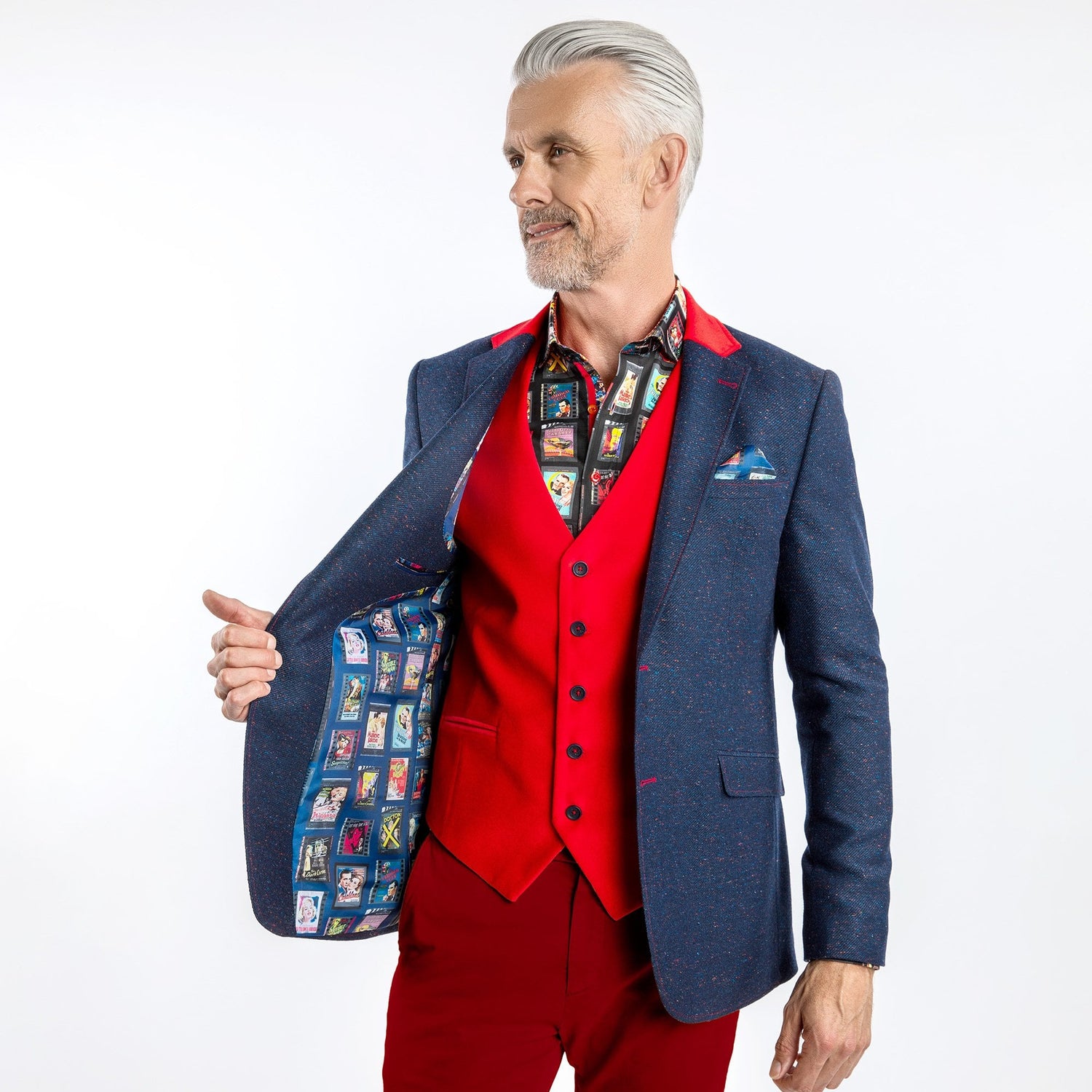 THE CREATIVE CONTRAST COAT - Premium Men's Patterned Shirt by Claudio Lugli | Bold Design, Tailored Fit, Best Printed Shirts