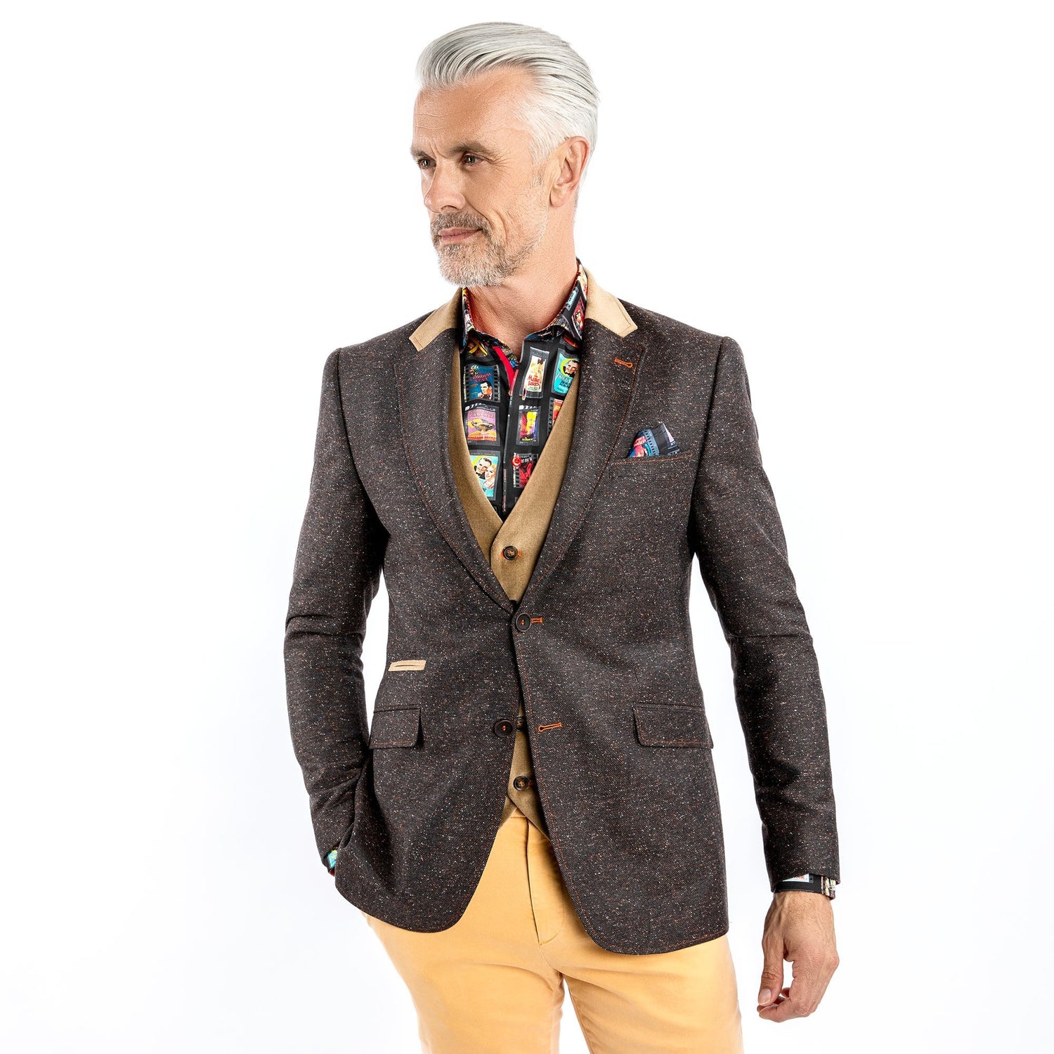 THE CREATIVE CONTRAST COAT - Premium Men's Patterned Shirt by Claudio Lugli | Bold Design, Tailored Fit, Best Printed Shirts