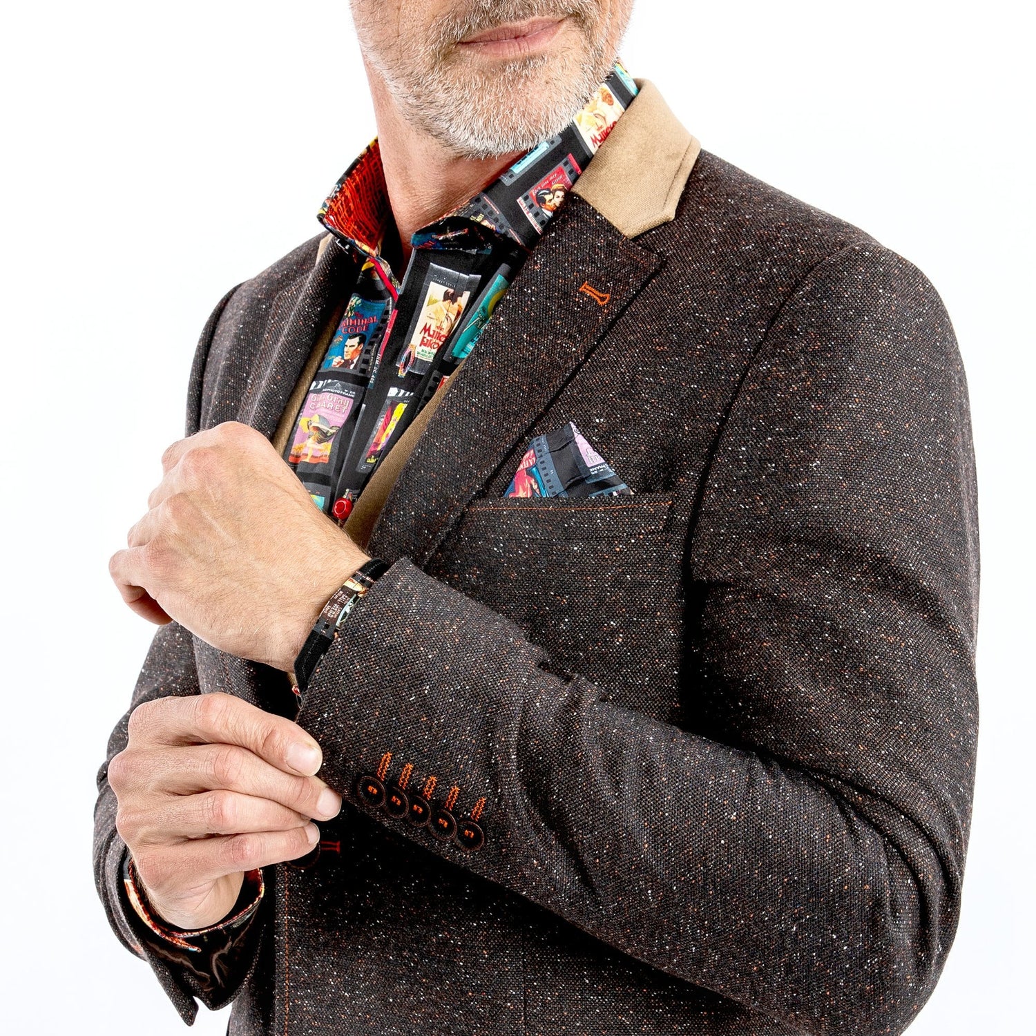 THE CREATIVE CONTRAST COAT - Premium Men's Patterned Shirt by Claudio Lugli | Bold Design, Tailored Fit, Best Printed Shirts