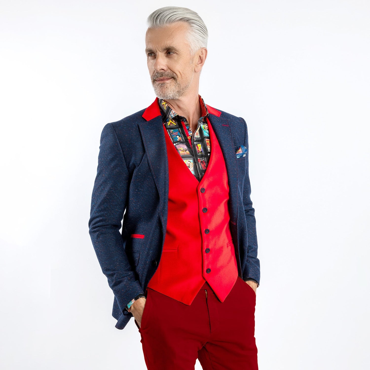 THE CREATIVE CONTRAST COAT - Premium Men's Patterned Shirt by Claudio Lugli | Bold Design, Tailored Fit, Best Printed Shirts