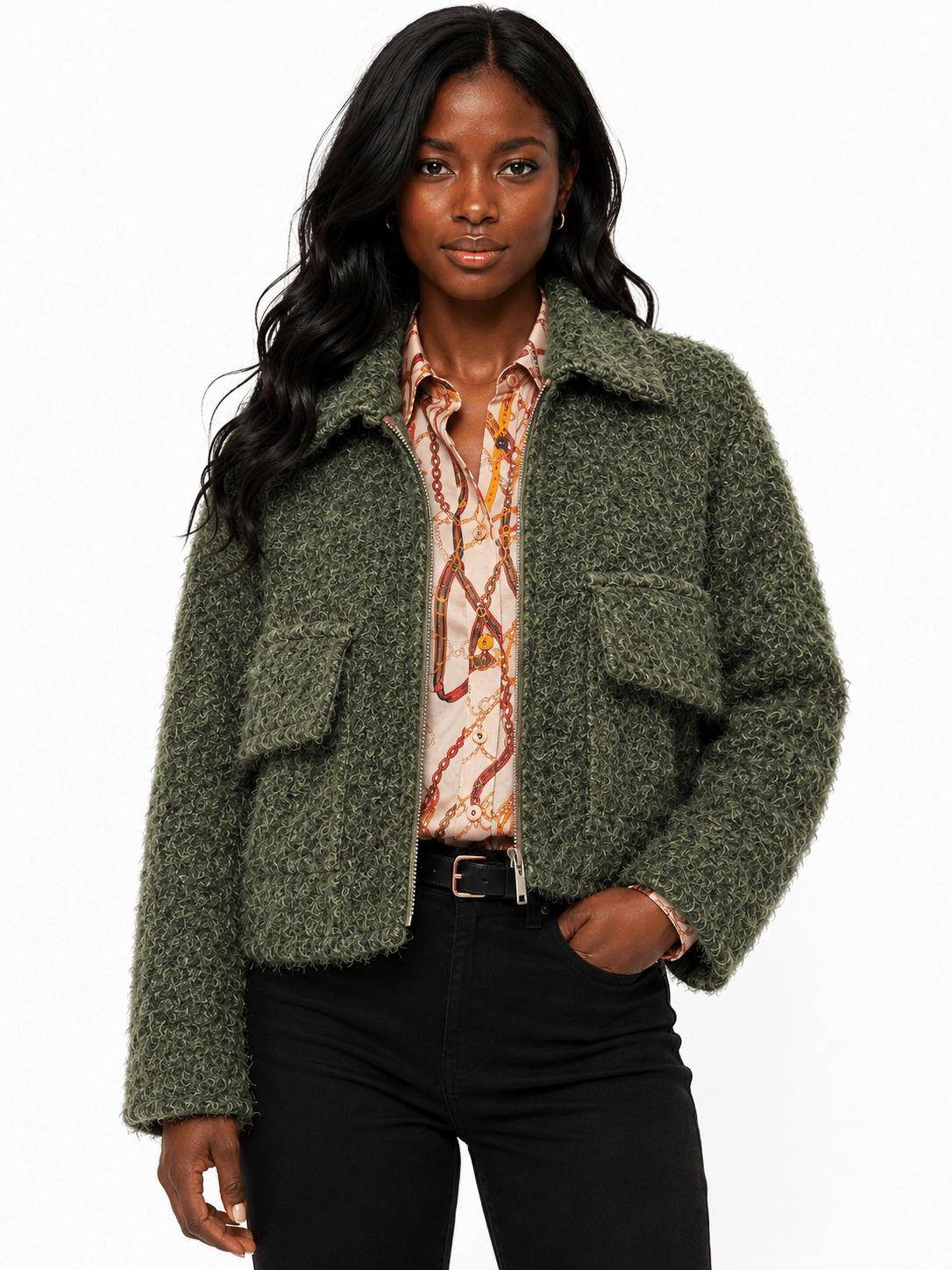 THE MOSS MOHAIR ZIP SHACKET - Claudio Lugli Shirts