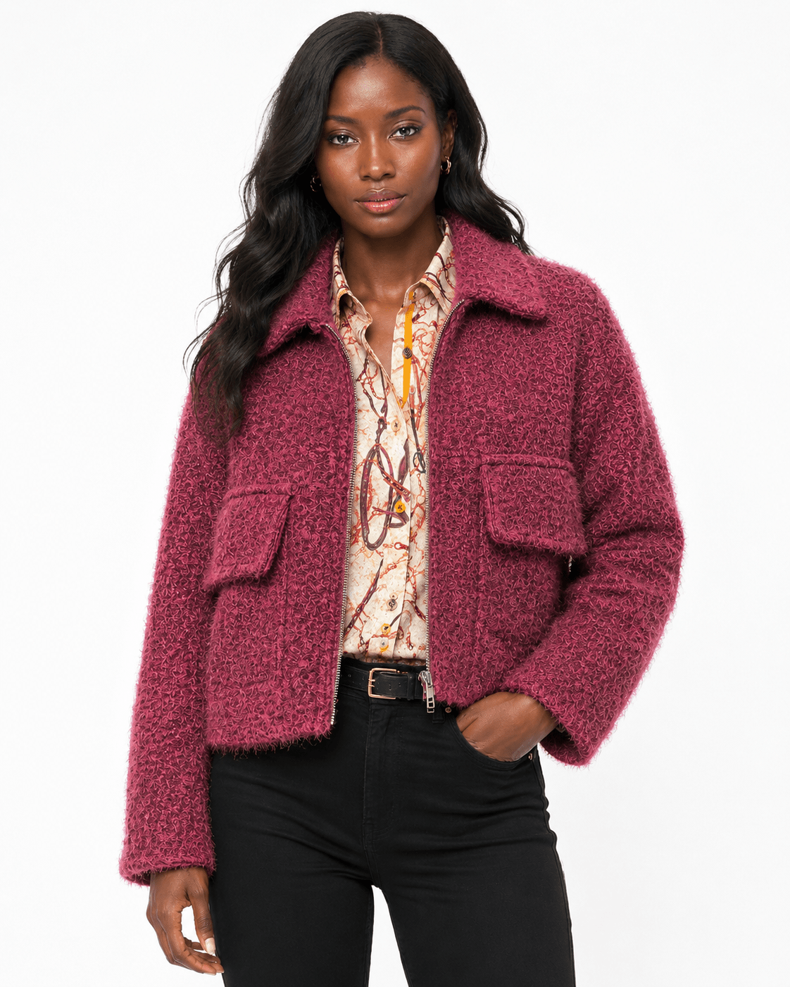 THE MOSS MOHAIR ZIP SHACKET - Claudio Lugli Shirts