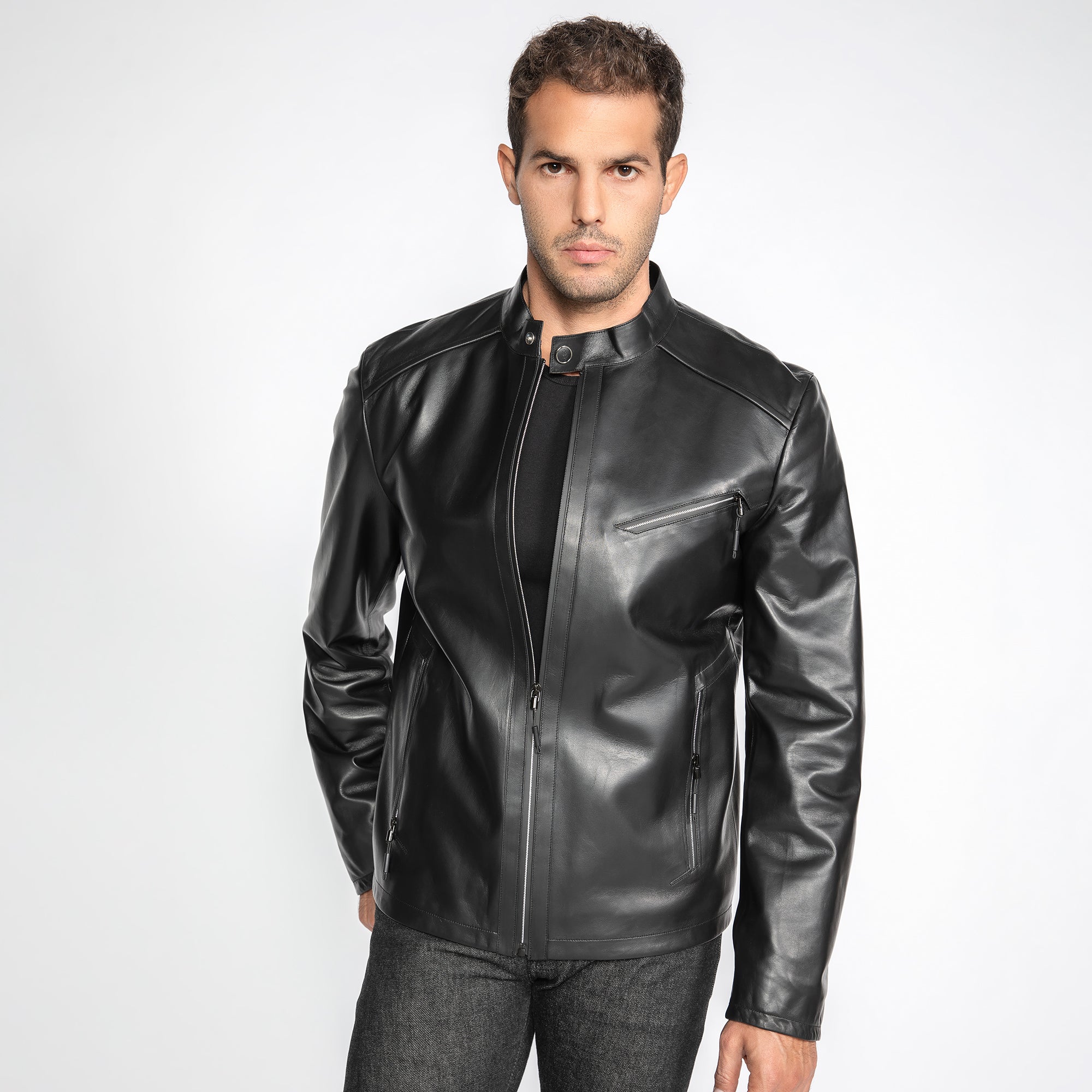 美品 ohotoro Urban Leather Jacket charcoal The Nero Luxe Leather Jacket – Claudio Lugli Shirts