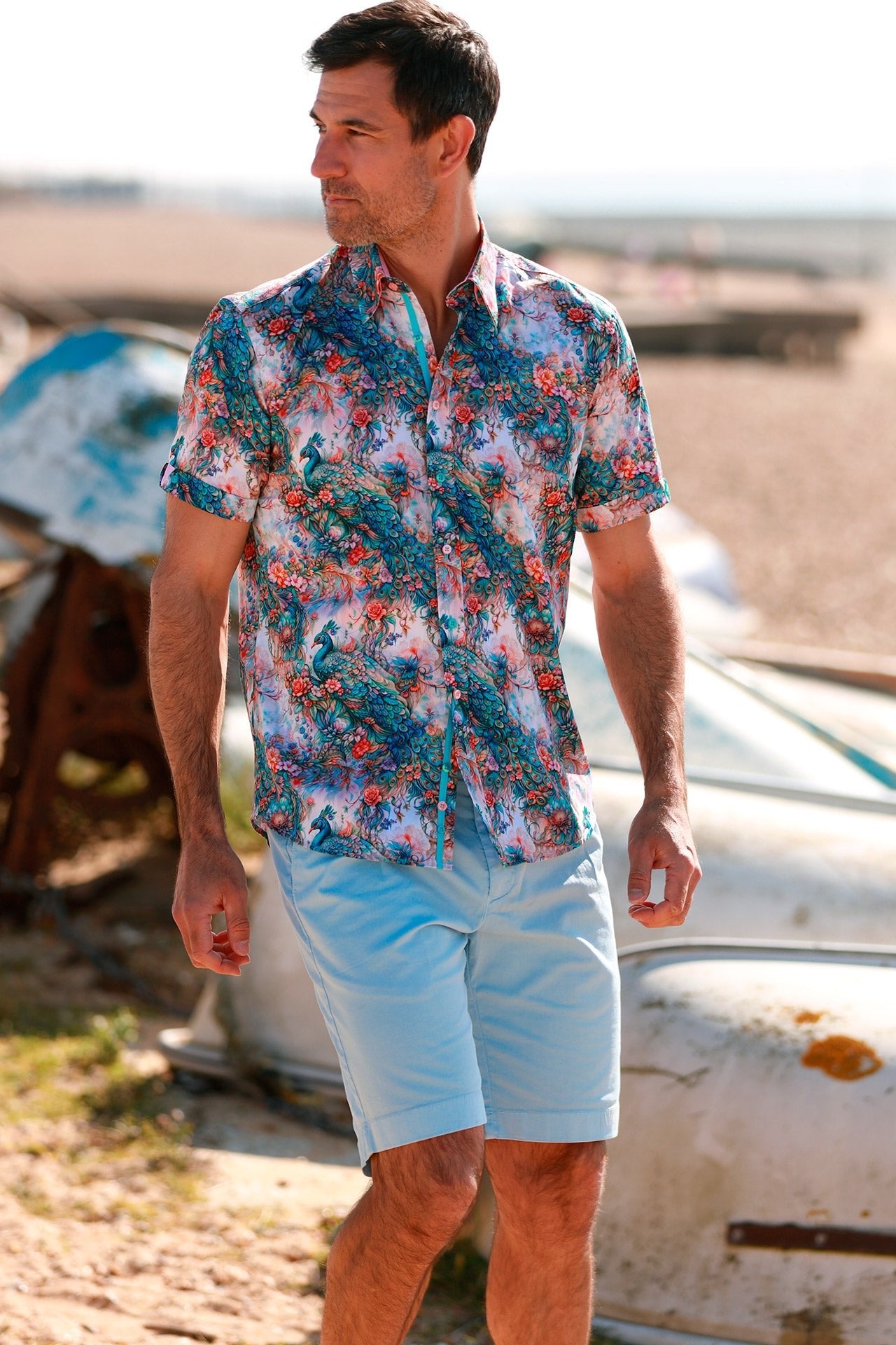 THE PEACOCK GARDEN - Premium Men's Patterned Shirt by Claudio Lugli | Bold Design, Tailored Fit, Best Printed Shirts