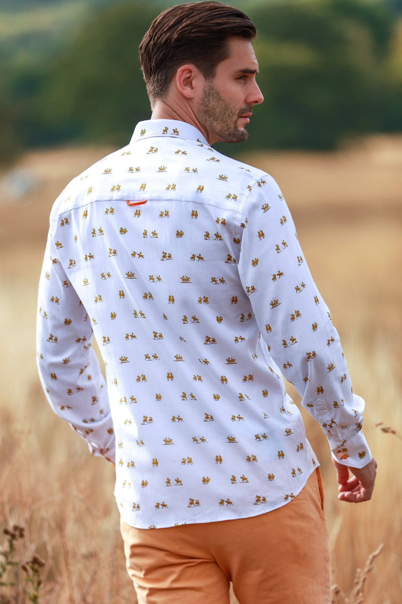 THE POLO PLAYER TENCEL PRINT SHIRT - Claudio Lugli Shirts
