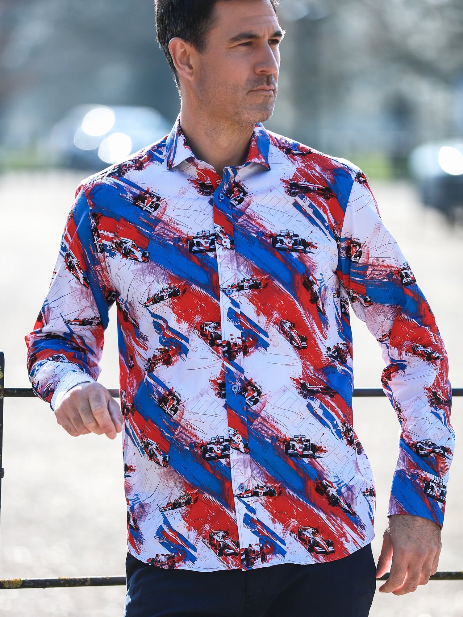 THE SHUNT – MEN'S VINTAGE RACING PRINT SHIRT - Claudio Lugli Shirts