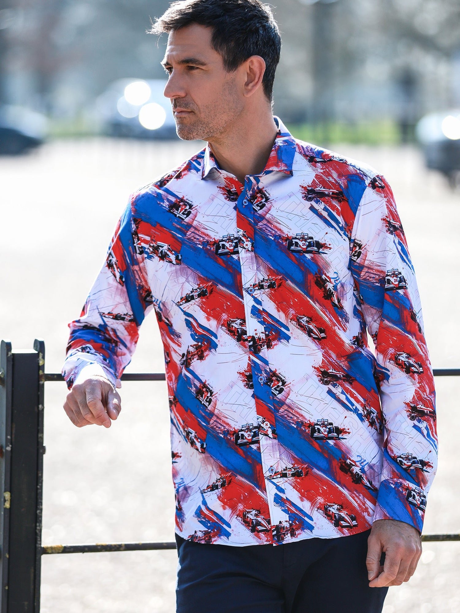 THE SHUNT – MEN'S VINTAGE RACING PRINT SHIRT - Claudio Lugli Shirts