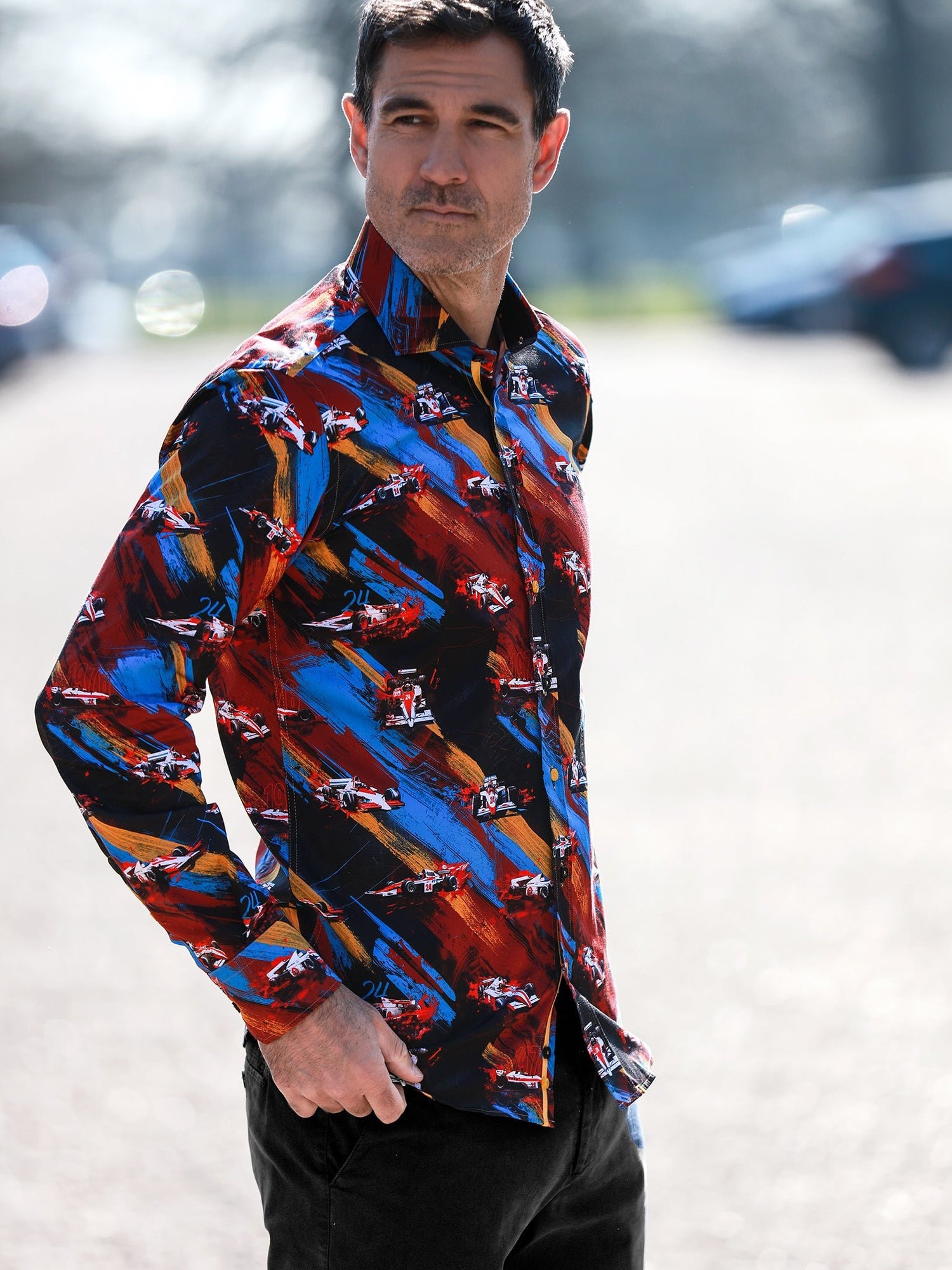 THE SHUNT – MEN'S VINTAGE RACING PRINT SHIRT - Claudio Lugli Shirts