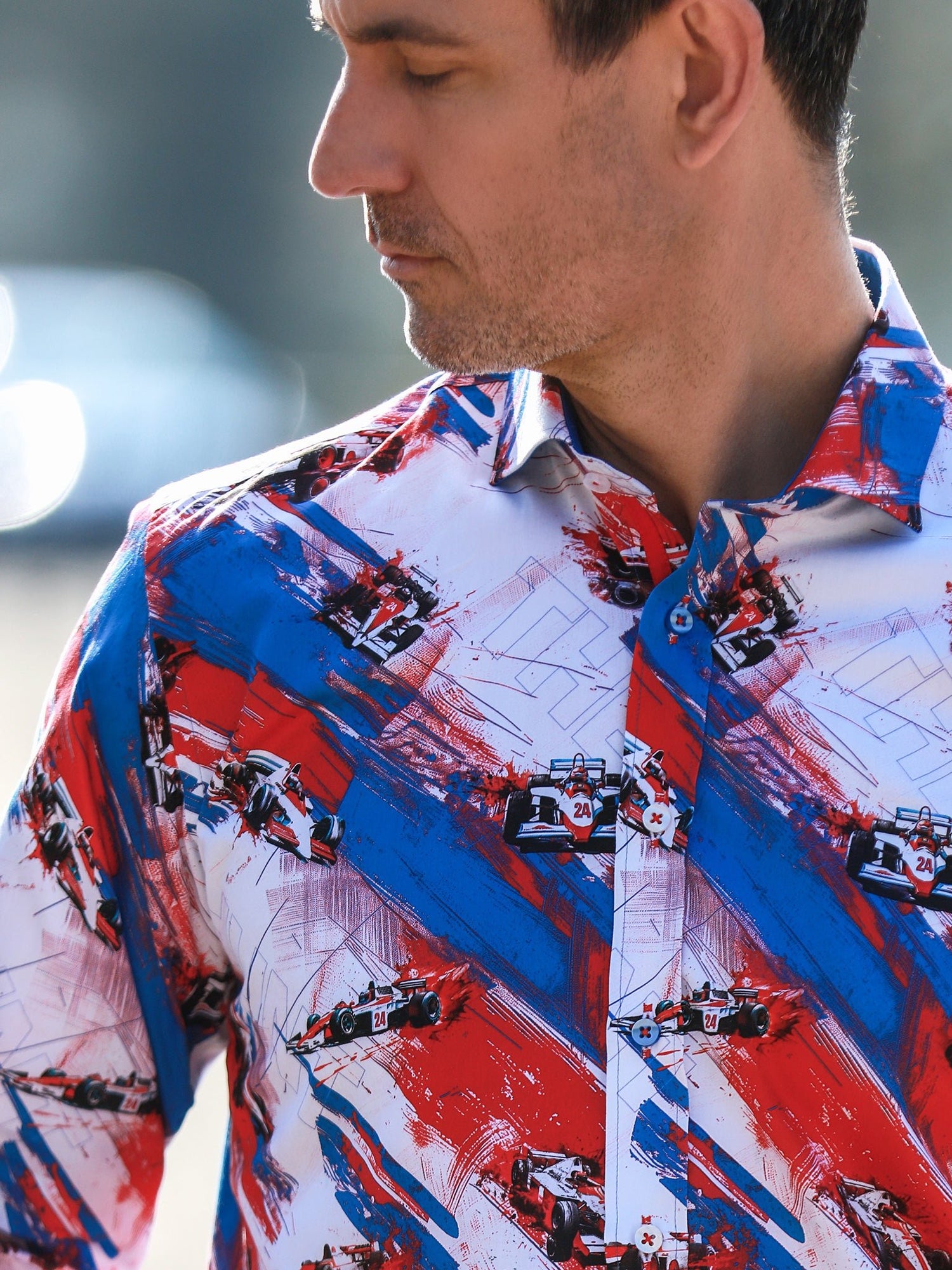 THE SHUNT – MEN'S VINTAGE RACING PRINT SHIRT - Claudio Lugli Shirts