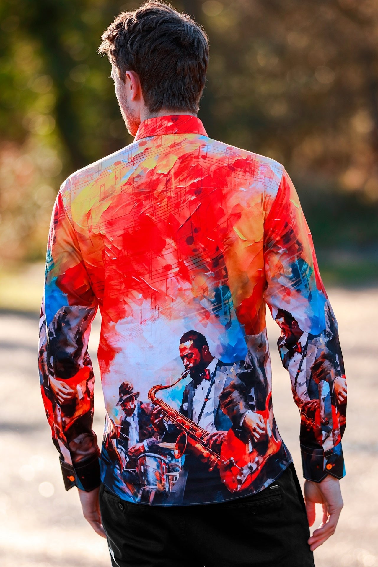 The Soundwave Placement Print Shirt – Premium Men's Patterned Shirt by Claudio Lugli | Bold Design, Tailored Fit, Best Printed Shirts