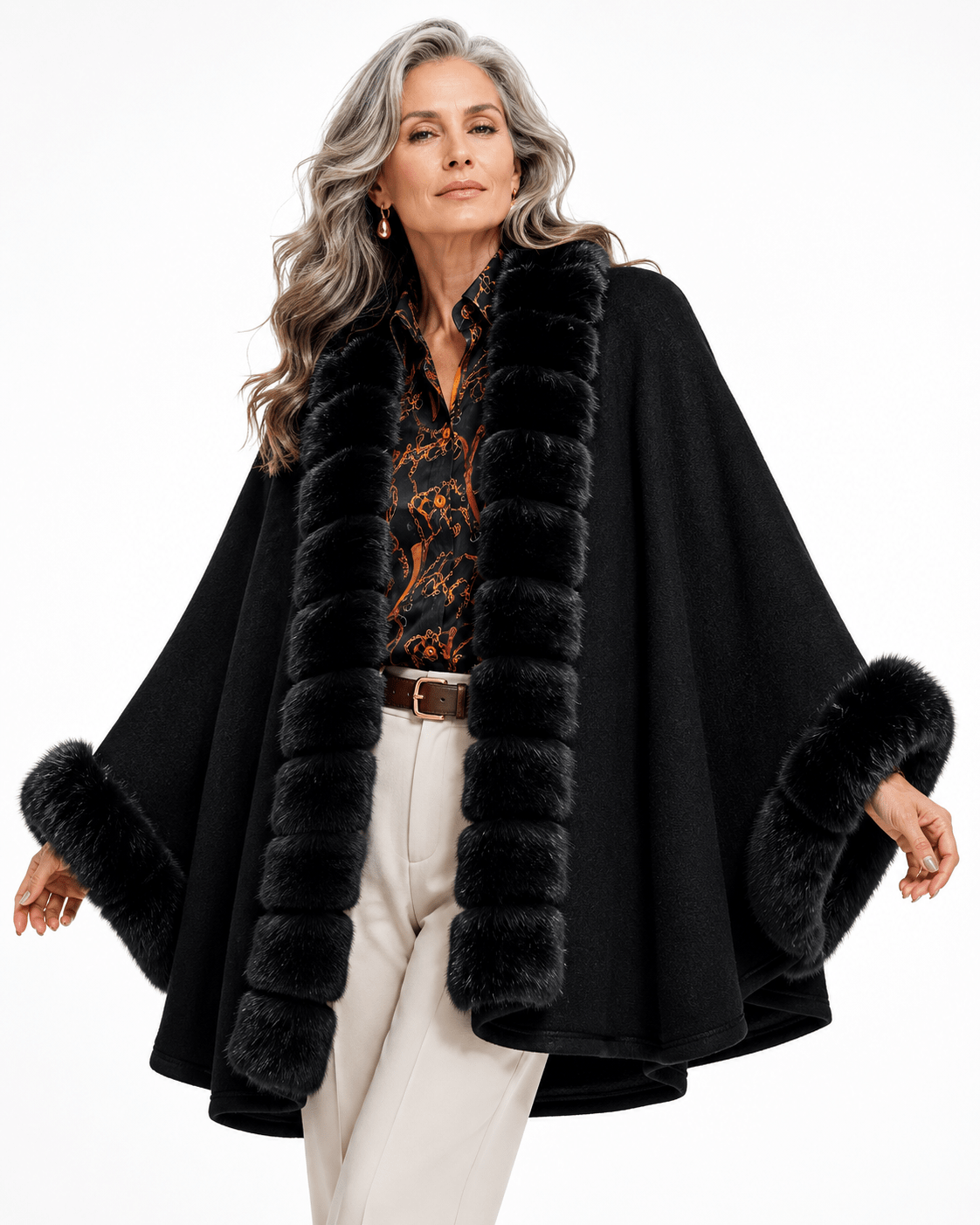 THE WINTER EMPRESS FAUX FUR CAPE - Claudio Lugli Shirts