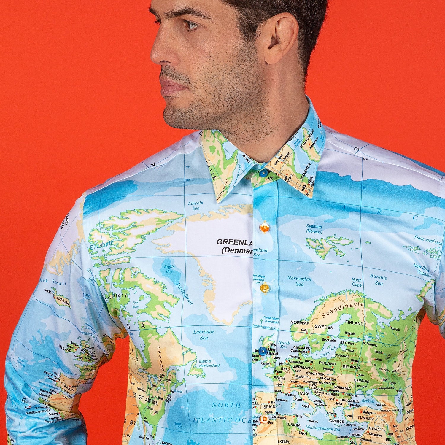 THE WORLD MAP PRINT SHIRT - Premium Men's Patterned Shirt by Claudio Lugli | Bold Design, Tailored Fit, Best Printed Shirts