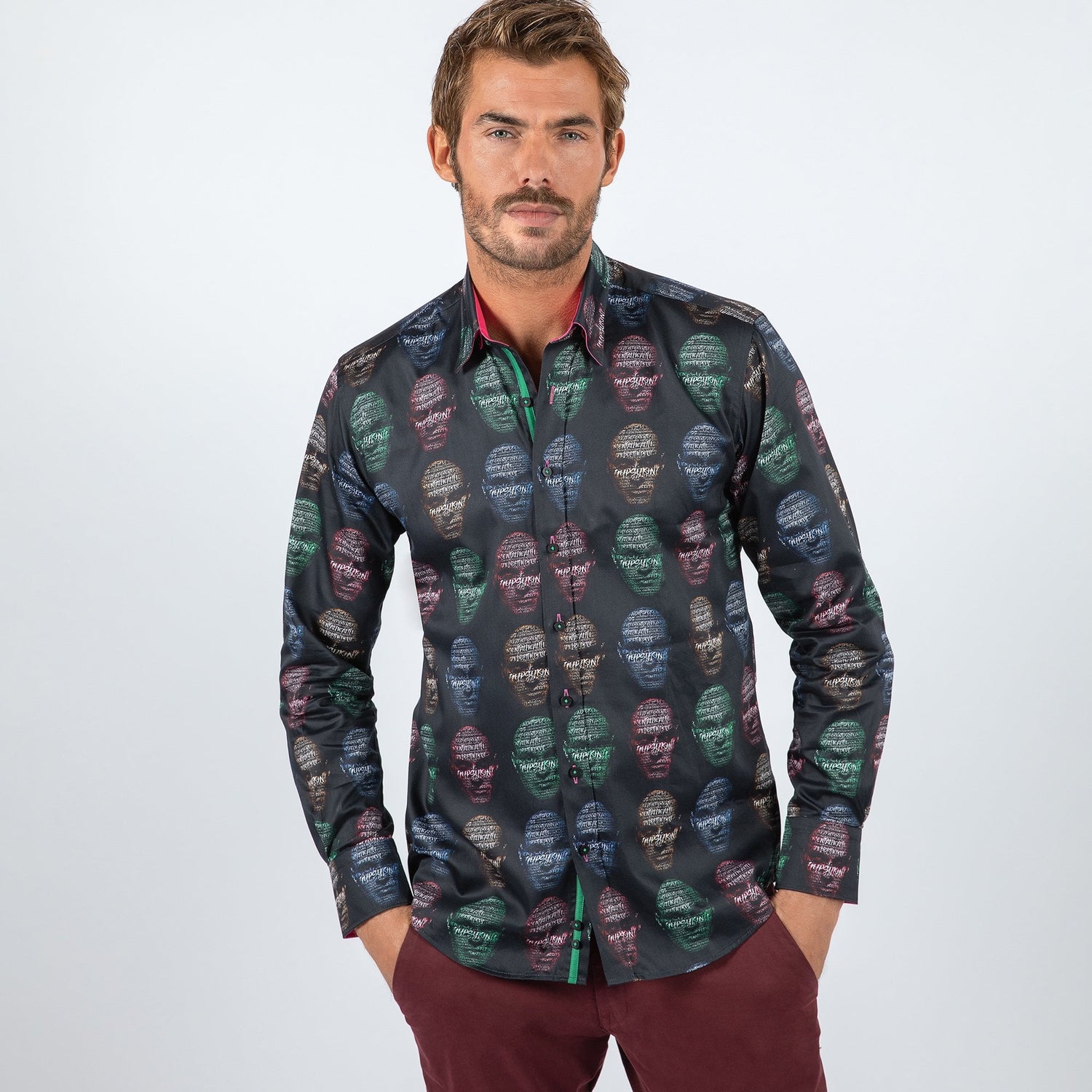 TYSON FURY: MENTAL HEALTH AWARENESS PRINT SHIRT - Premium Men's Patterned Shirt by Claudio Lugli | Bold Design, Tailored Fit, Best Printed Shirts