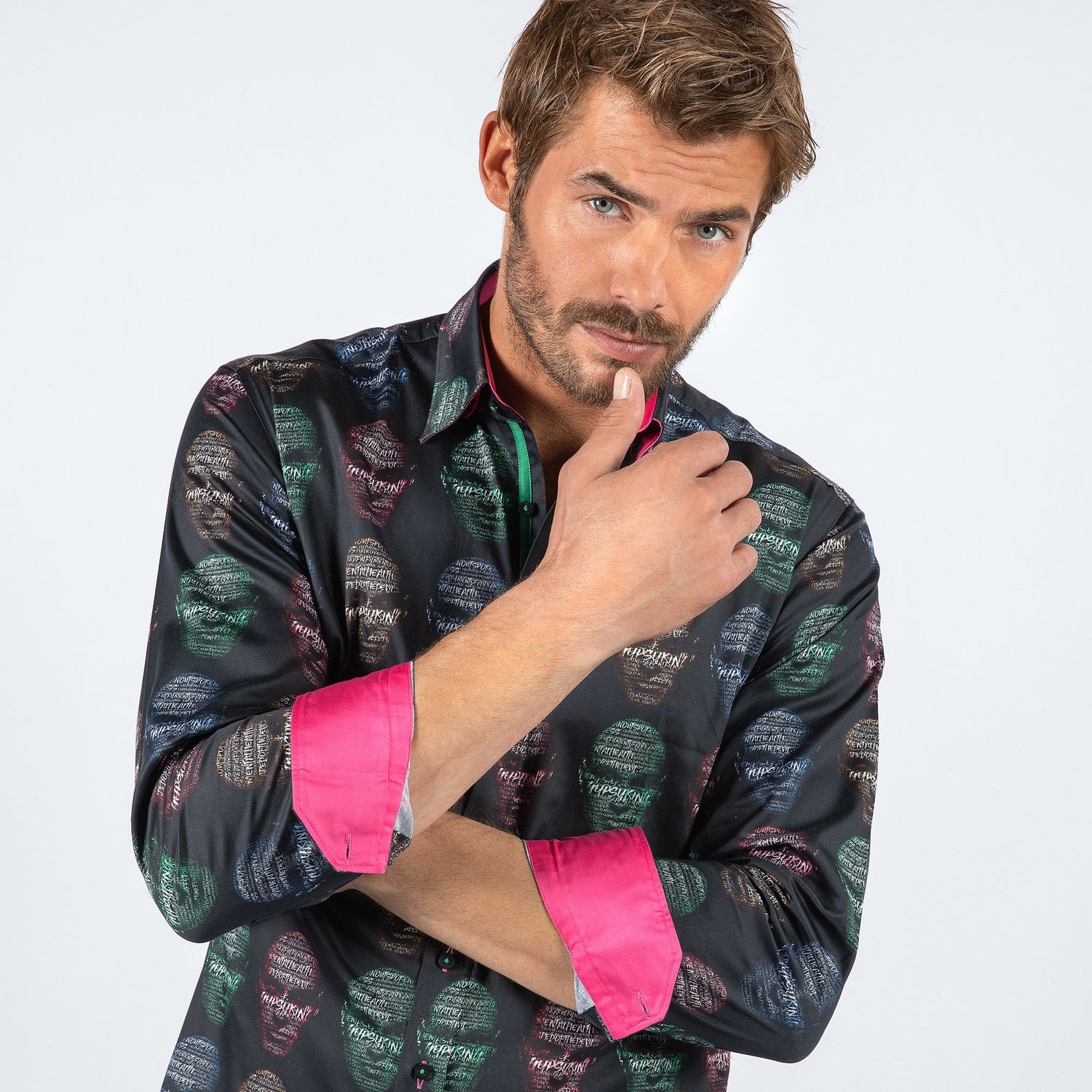 TYSON FURY: MENTAL HEALTH AWARENESS PRINT SHIRT - Premium Men's Patterned Shirt by Claudio Lugli | Bold Design, Tailored Fit, Best Printed Shirts