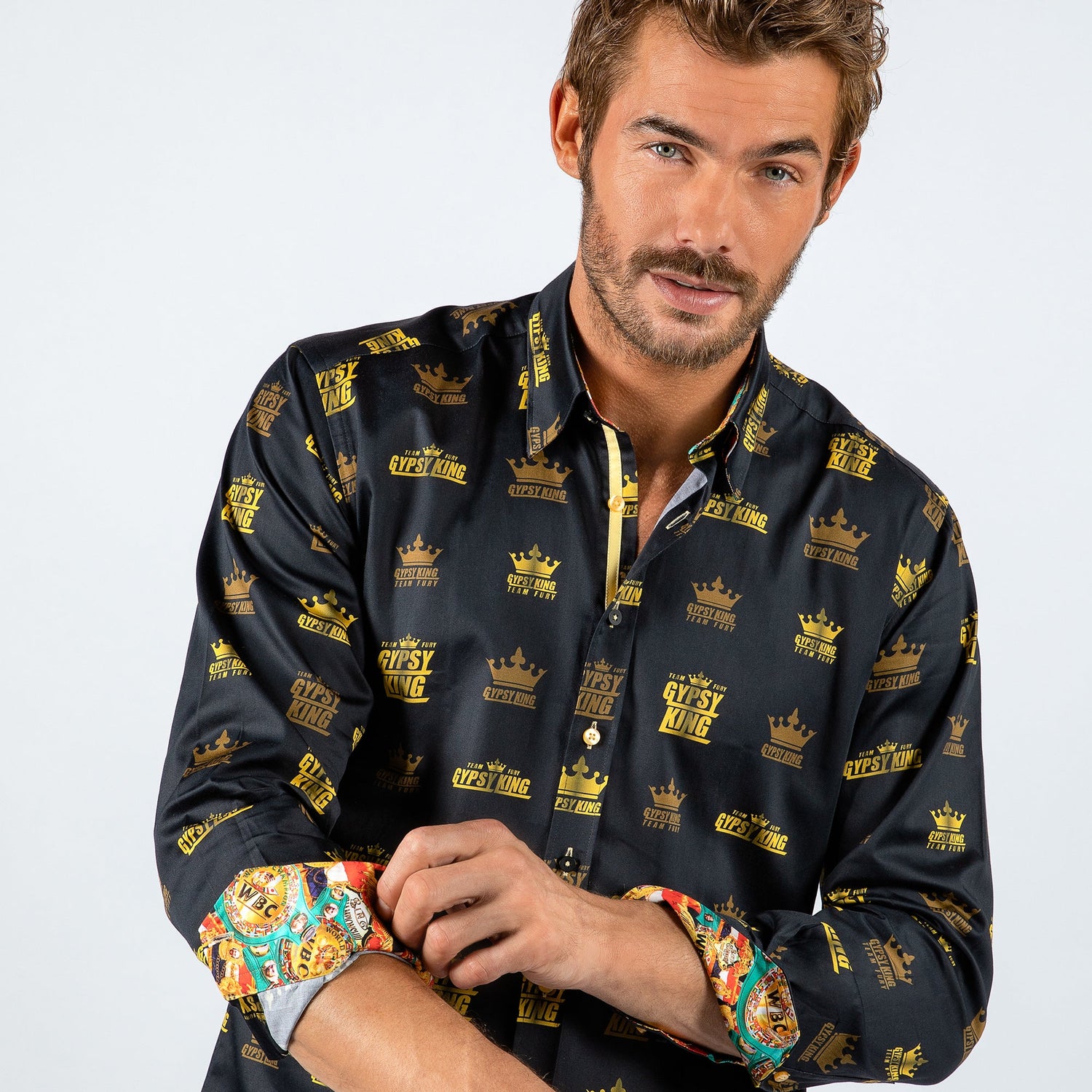 TYSON FURY: OFFICIAL TEAM FURY PRINT SHIRT - Premium Men's Patterned Shirt by Claudio Lugli | Bold Design, Tailored Fit, Best Printed Shirts