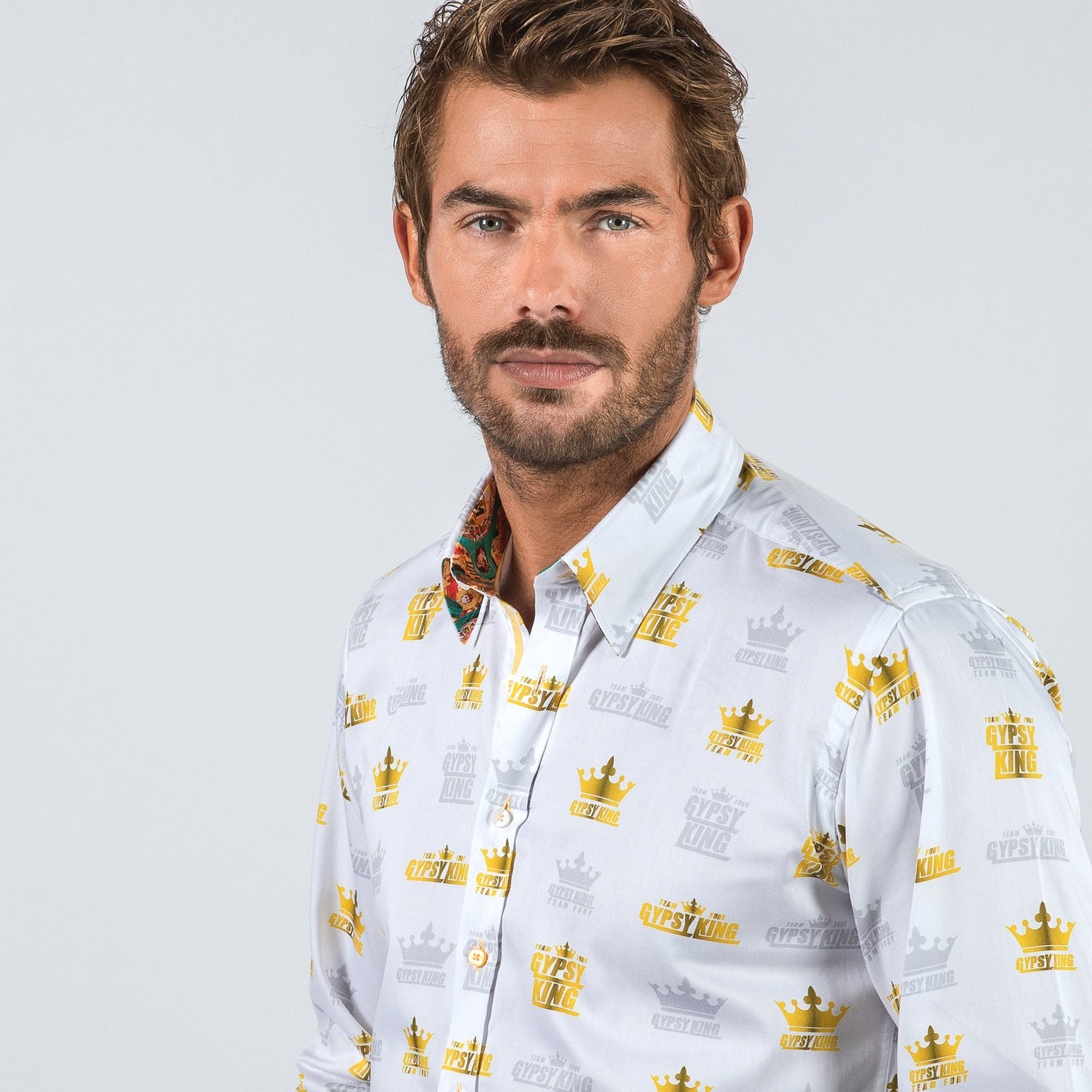 TYSON FURY: OFFICIAL TEAM FURY PRINT SHIRT - Premium Men's Patterned Shirt by Claudio Lugli | Bold Design, Tailored Fit, Best Printed Shirts