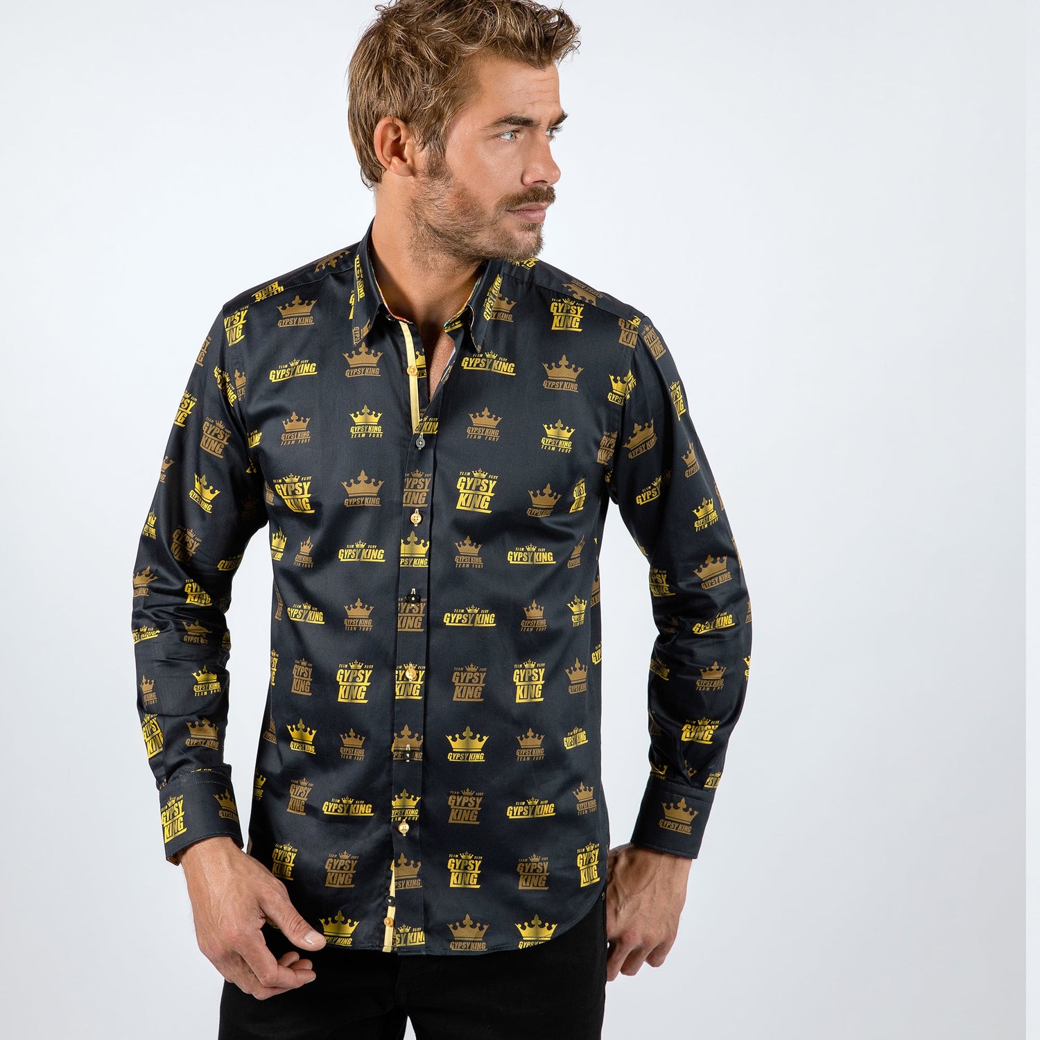 TYSON FURY: OFFICIAL TEAM FURY PRINT SHIRT - Premium Men's Patterned Shirt by Claudio Lugli | Bold Design, Tailored Fit, Best Printed Shirts