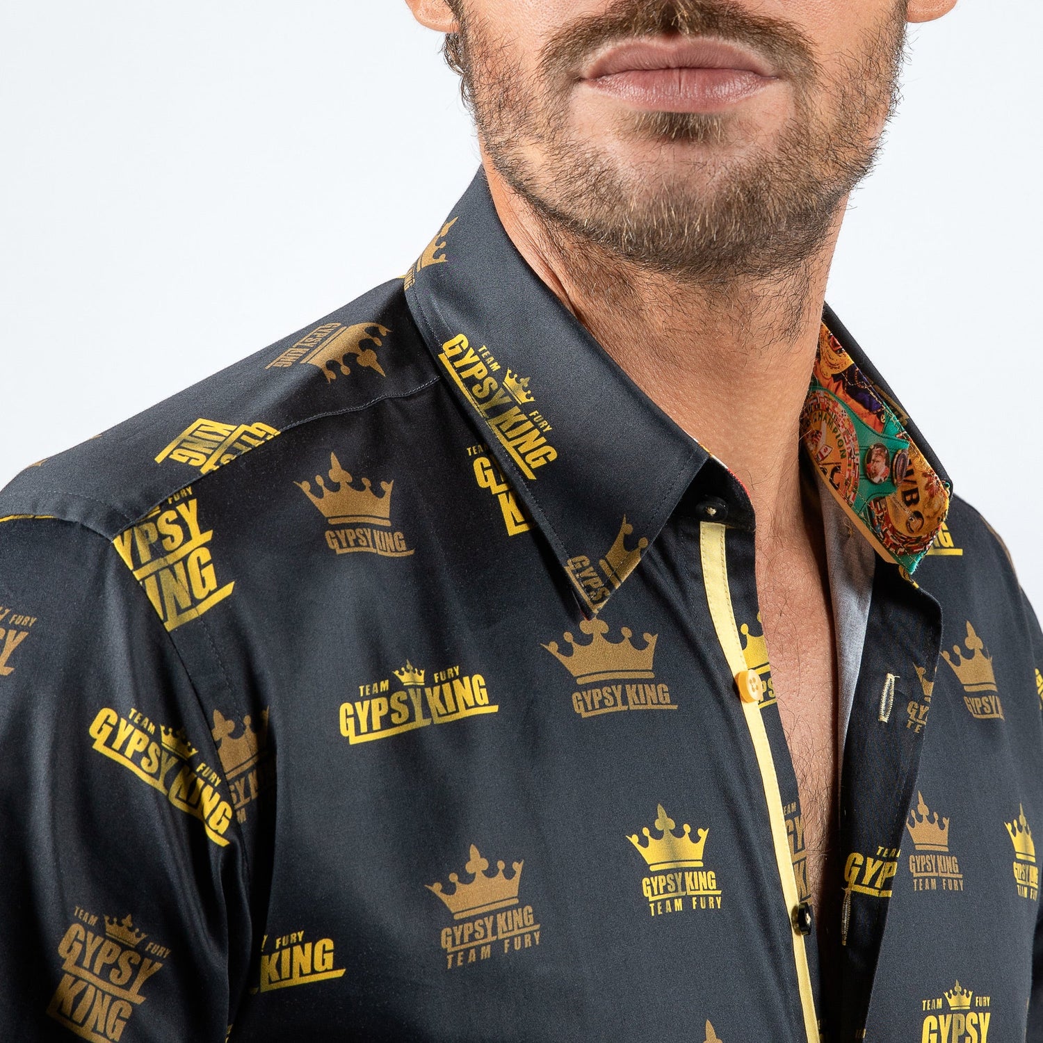 TYSON FURY: OFFICIAL TEAM FURY PRINT SHIRT - Premium Men's Patterned Shirt by Claudio Lugli | Bold Design, Tailored Fit, Best Printed Shirts