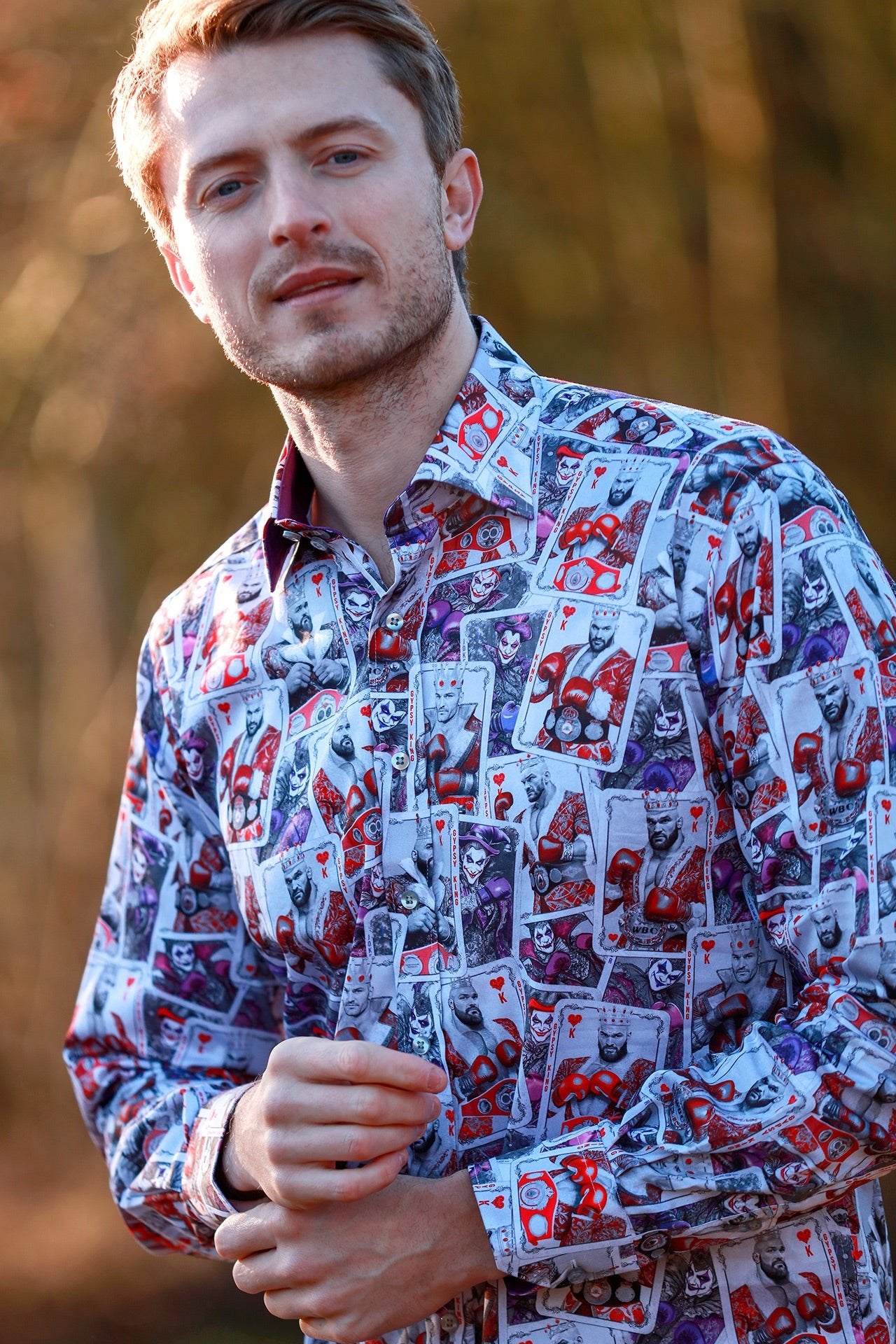 TYSON FURY: ROYALTY AND REBELLION PRINT SHIRT - Premium Men's Patterned Shirt by Claudio Lugli | Bold Design, Tailored Fit, Best Printed Shirts