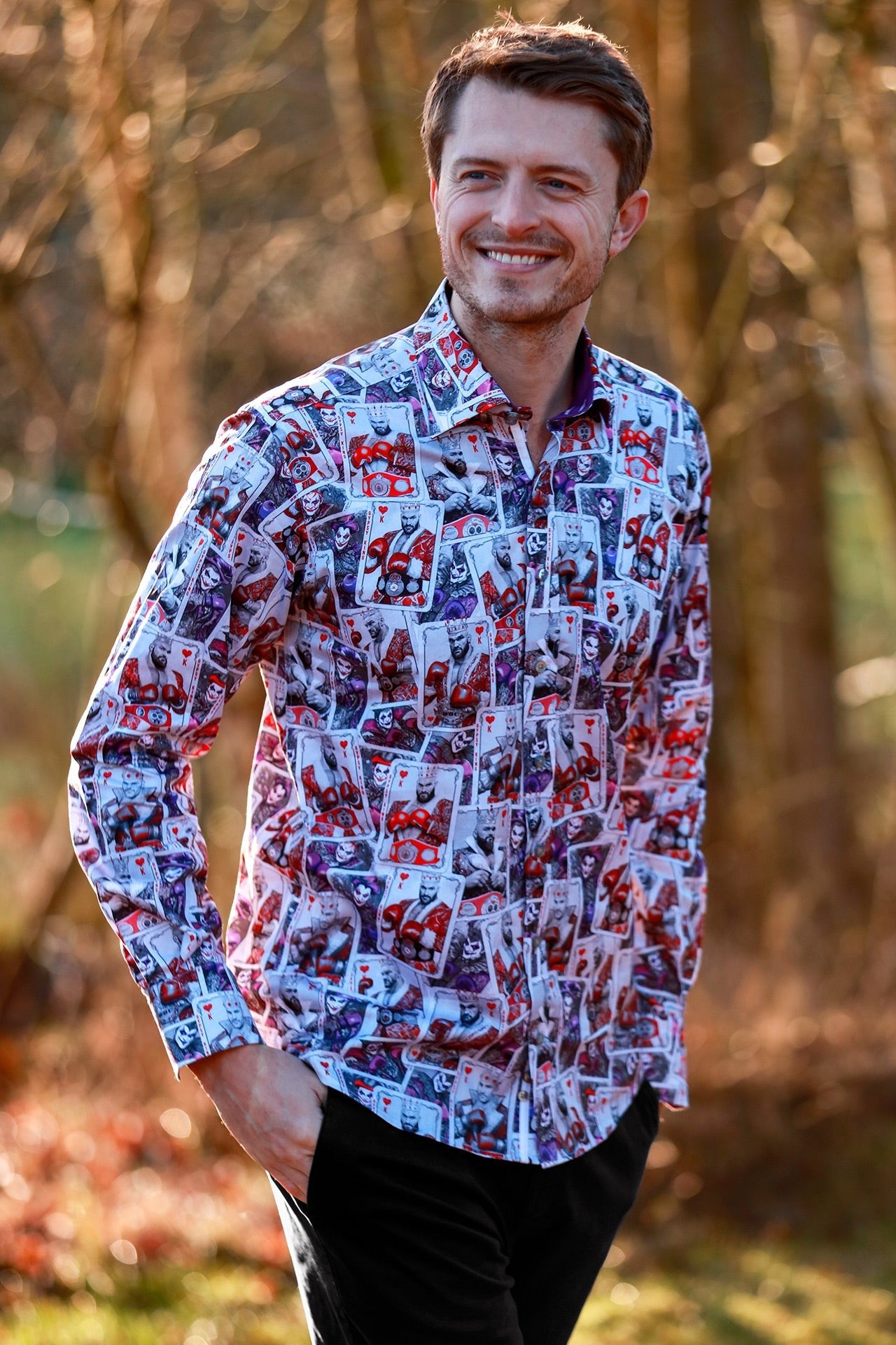 TYSON FURY: ROYALTY AND REBELLION PRINT SHIRT - Premium Men's Patterned Shirt by Claudio Lugli | Bold Design, Tailored Fit, Best Printed Shirts