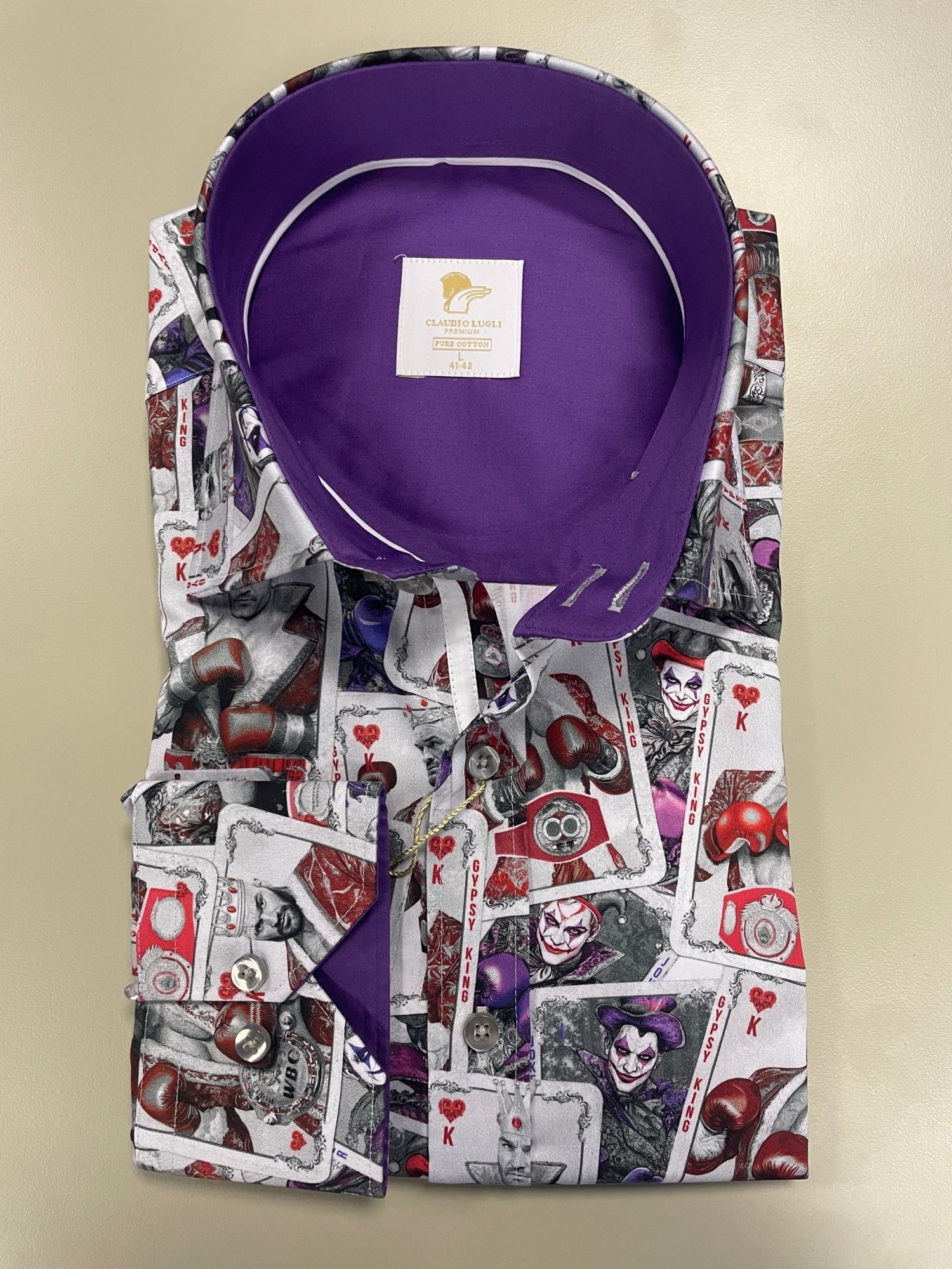 TYSON FURY: ROYALTY AND REBELLION PRINT SHIRT - Premium Men's Patterned Shirt by Claudio Lugli | Bold Design, Tailored Fit, Best Printed Shirts