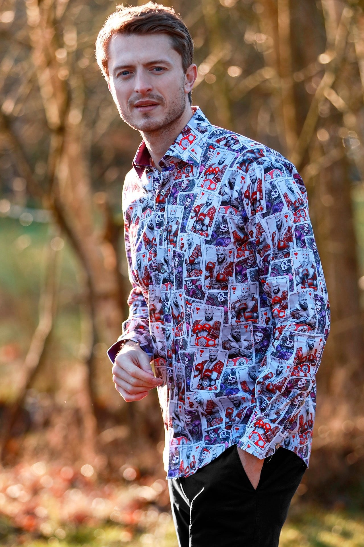 TYSON FURY: ROYALTY AND REBELLION PRINT SHIRT - Premium Men's Patterned Shirt by Claudio Lugli | Bold Design, Tailored Fit, Best Printed Shirts