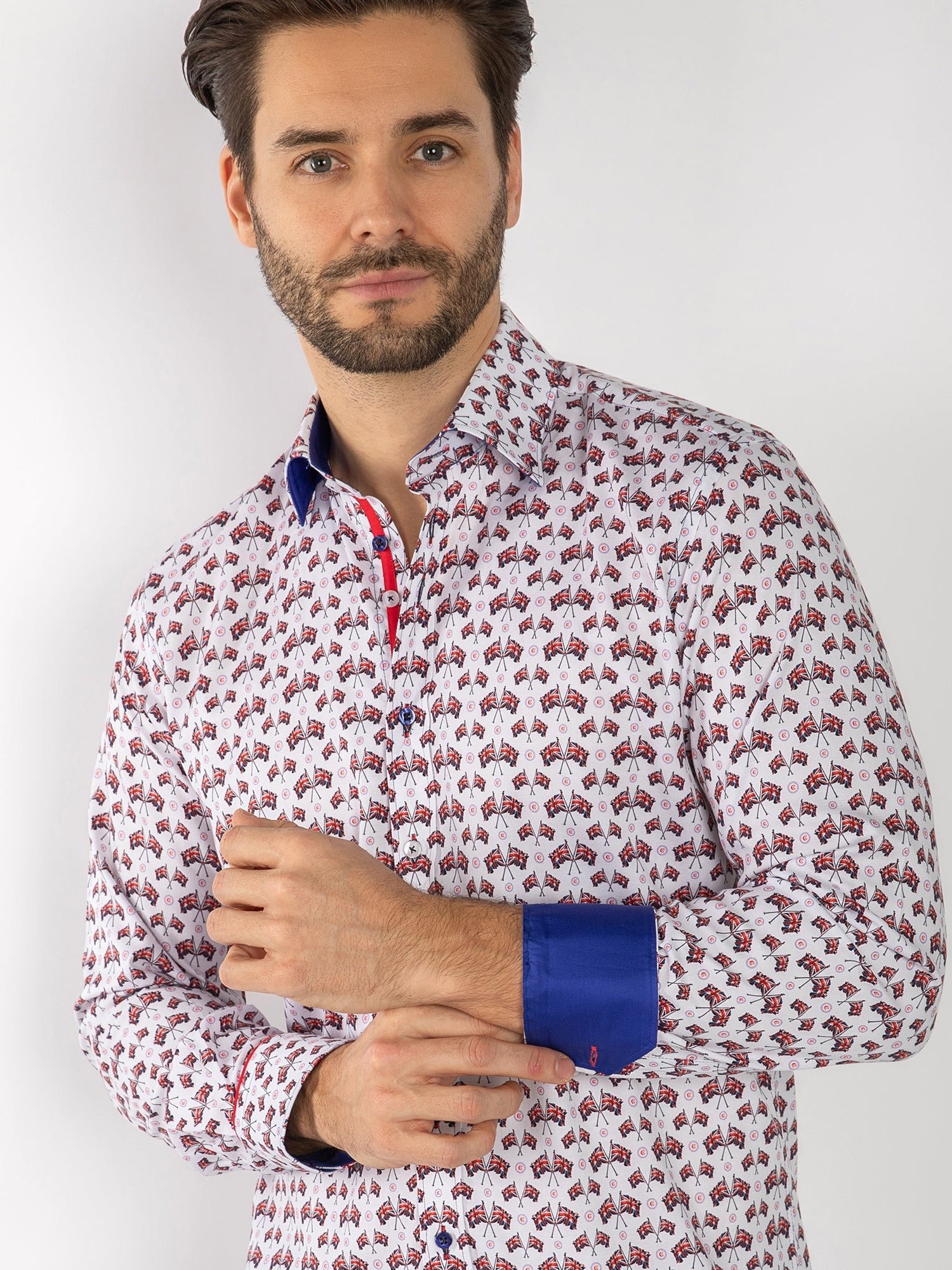UNION JACK FLAG PARADE TENCEL SHIRT - Claudio Lugli Shirts
