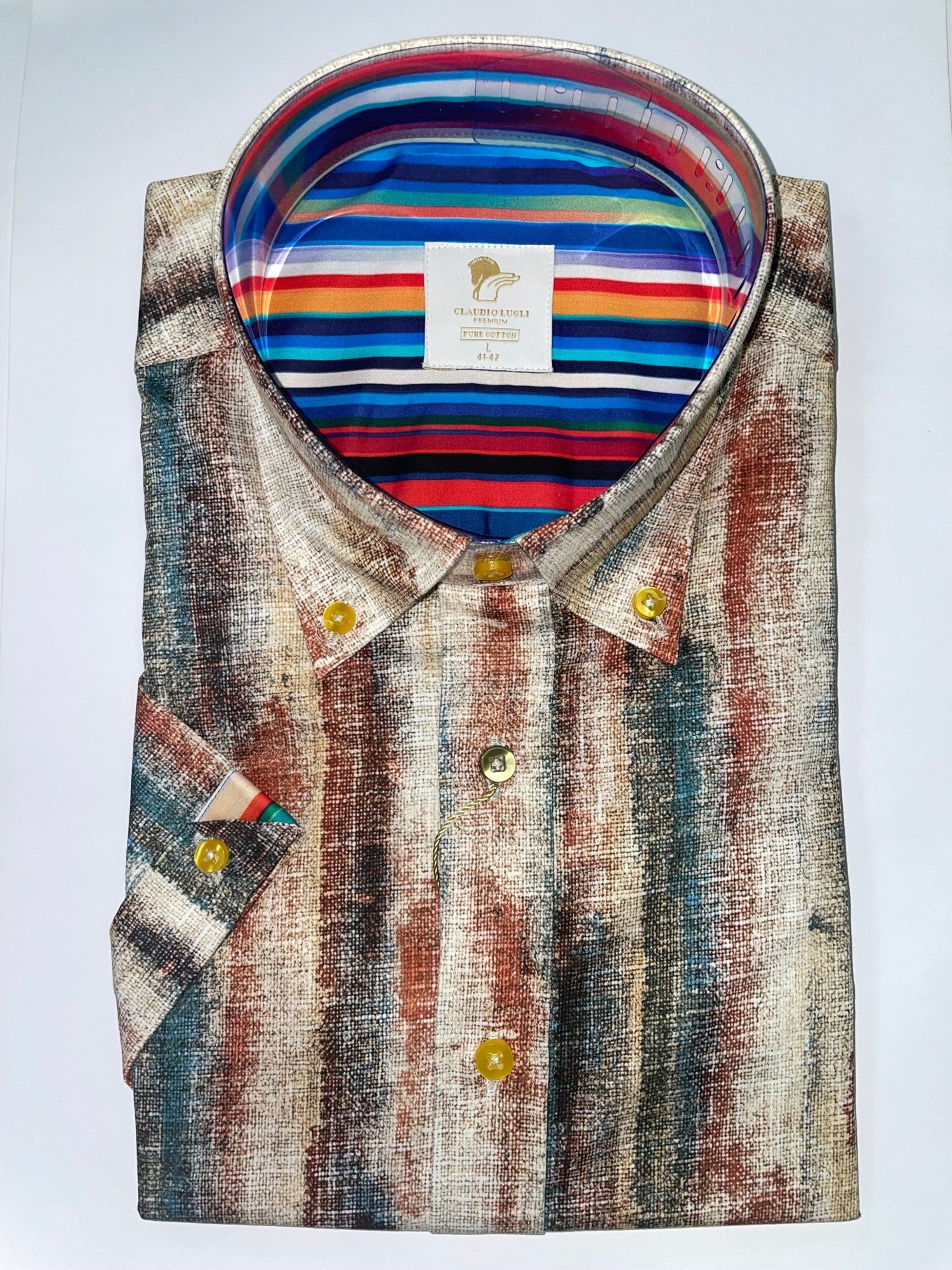 URBAN BRUSH STROKE SHORT SLEEVE SHIRT – Premium Men's Patterned Shirt by Claudio Lugli | Bold Design, Tailored Fit, Best Printed Shirts