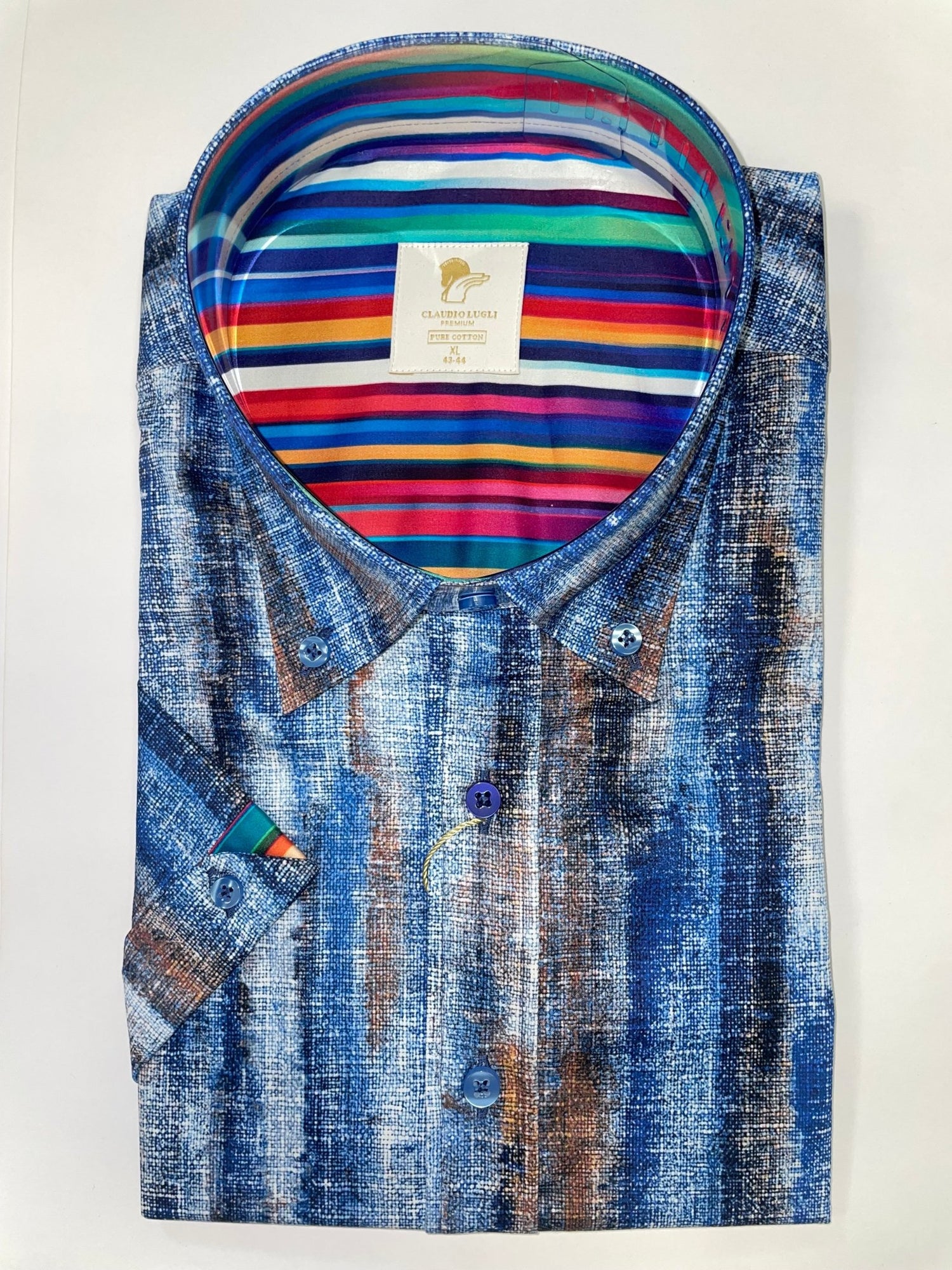 URBAN BRUSH STROKE SHORT SLEEVE SHIRT – Premium Men's Patterned Shirt by Claudio Lugli | Bold Design, Tailored Fit, Best Printed Shirts