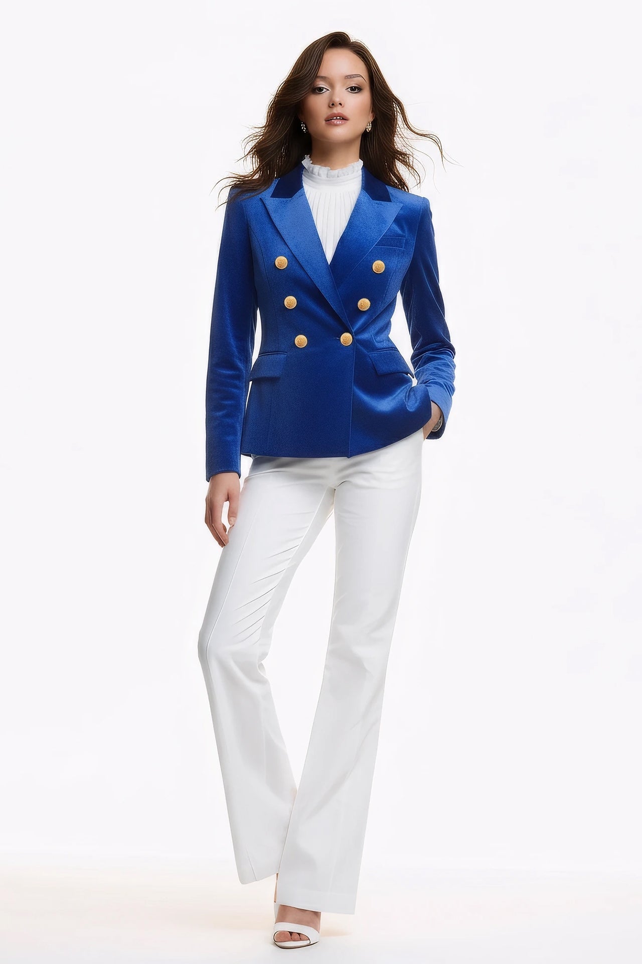 VELVET DOUBLE BREASTED WOMENS JACKET - Claudio Lugli Shirts