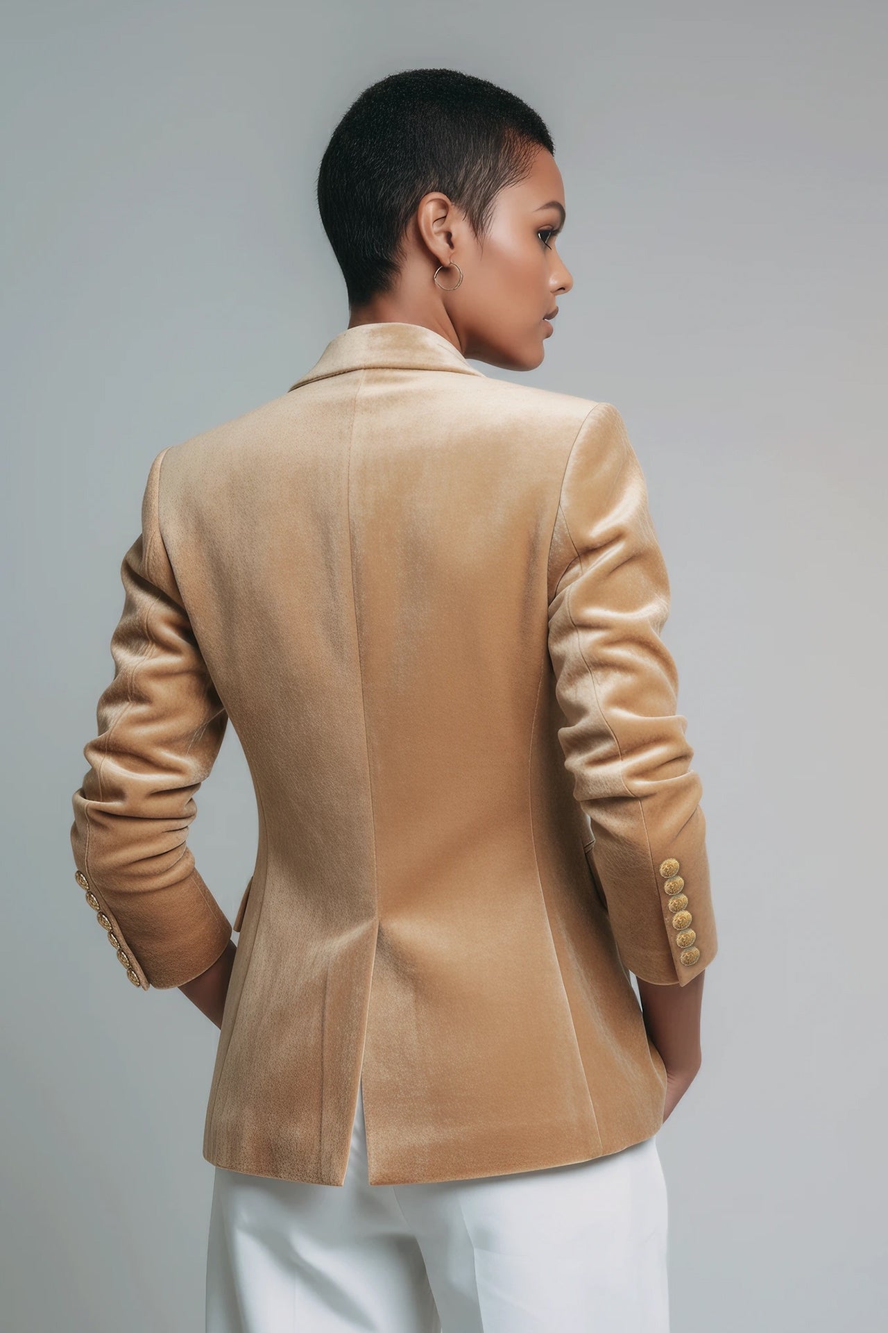 VELVET DOUBLE BREASTED WOMENS JACKET - Claudio Lugli Shirts