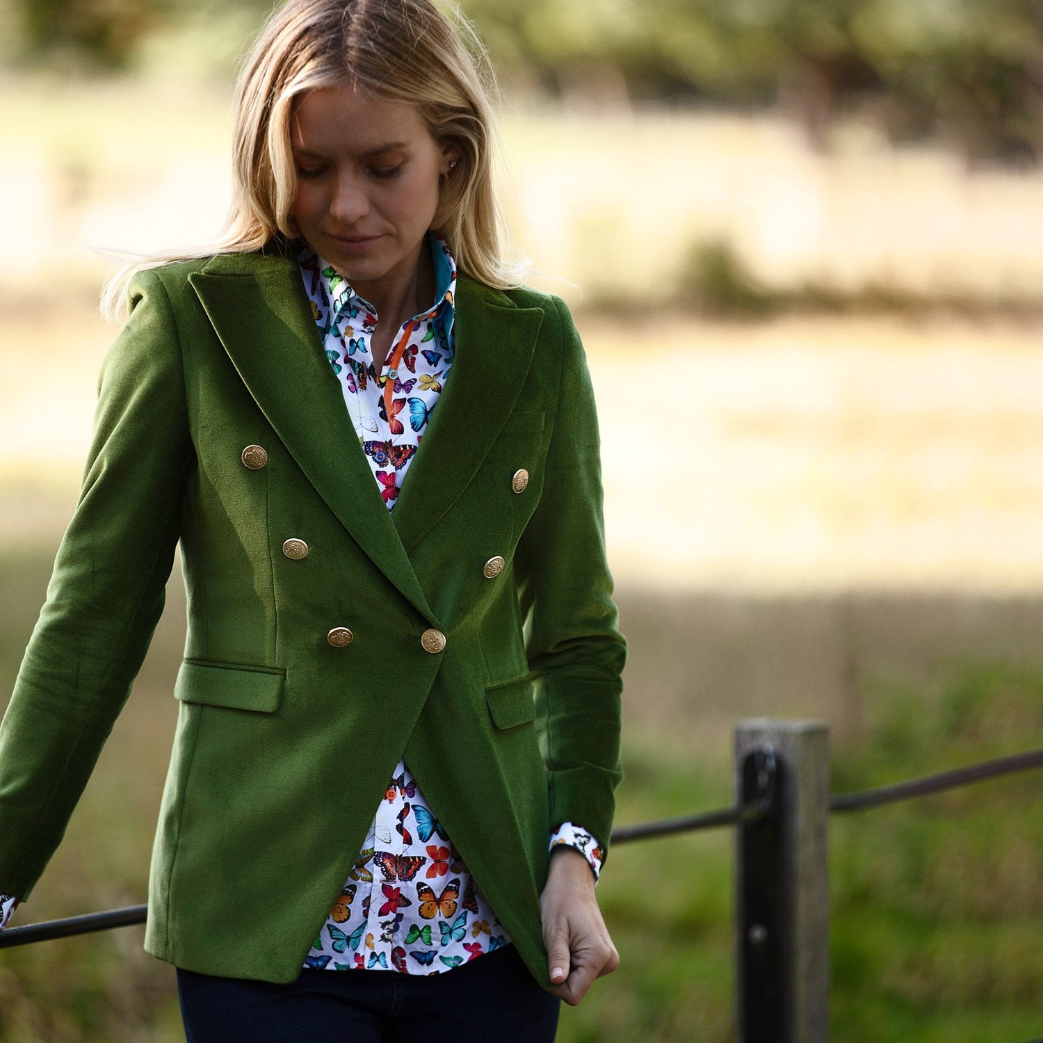 VELVET DOUBLE BREASTED WOMENS JACKET - Premium Men's Patterned Shirt by Claudio Lugli | Bold Design, Tailored Fit, Best Printed Shirts