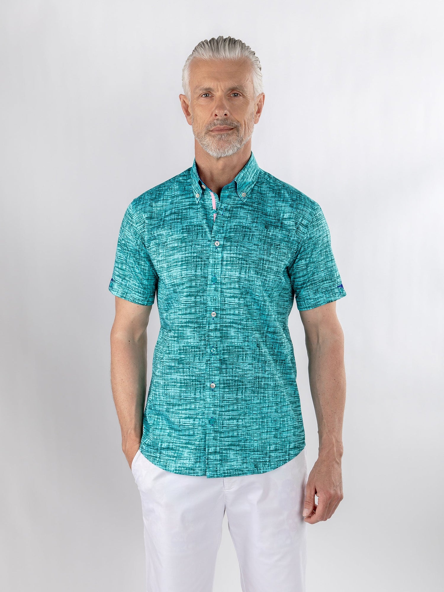 VIBRANT ABSTRACT ART SHORT SLEEVE SHIRT - Claudio Lugli Shirts