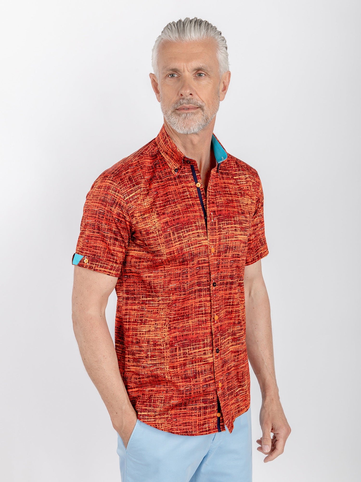 VIBRANT ABSTRACT ART SHORT SLEEVE SHIRT - Claudio Lugli Shirts