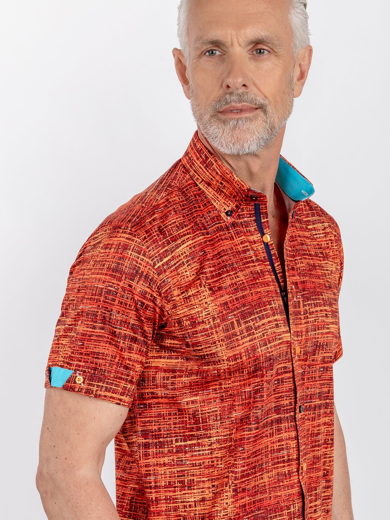 VIBRANT ABSTRACT ART SHORT SLEEVE SHIRT - Claudio Lugli Shirts