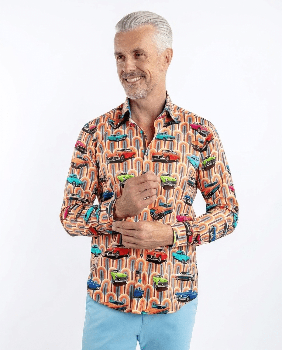 Vintage and Retro Car Print Shirt - Claudio Lugli Shirts