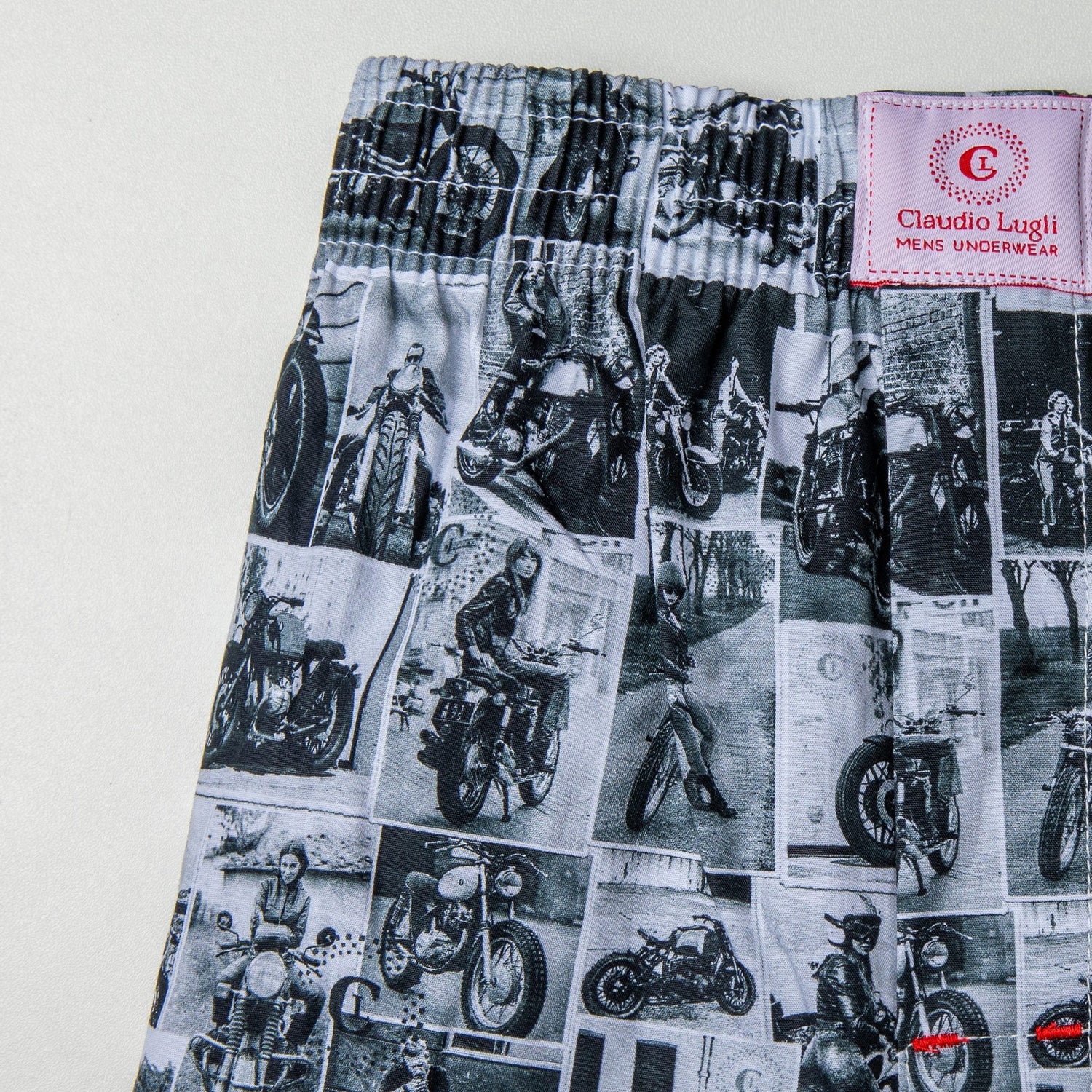 VINTAGE MOTOR SCENES COTTON POPLIN PRINT BOXER SHORTS - Premium Men's Patterned Shirt by Claudio Lugli | Bold Design, Tailored Fit, Best Printed Shirts