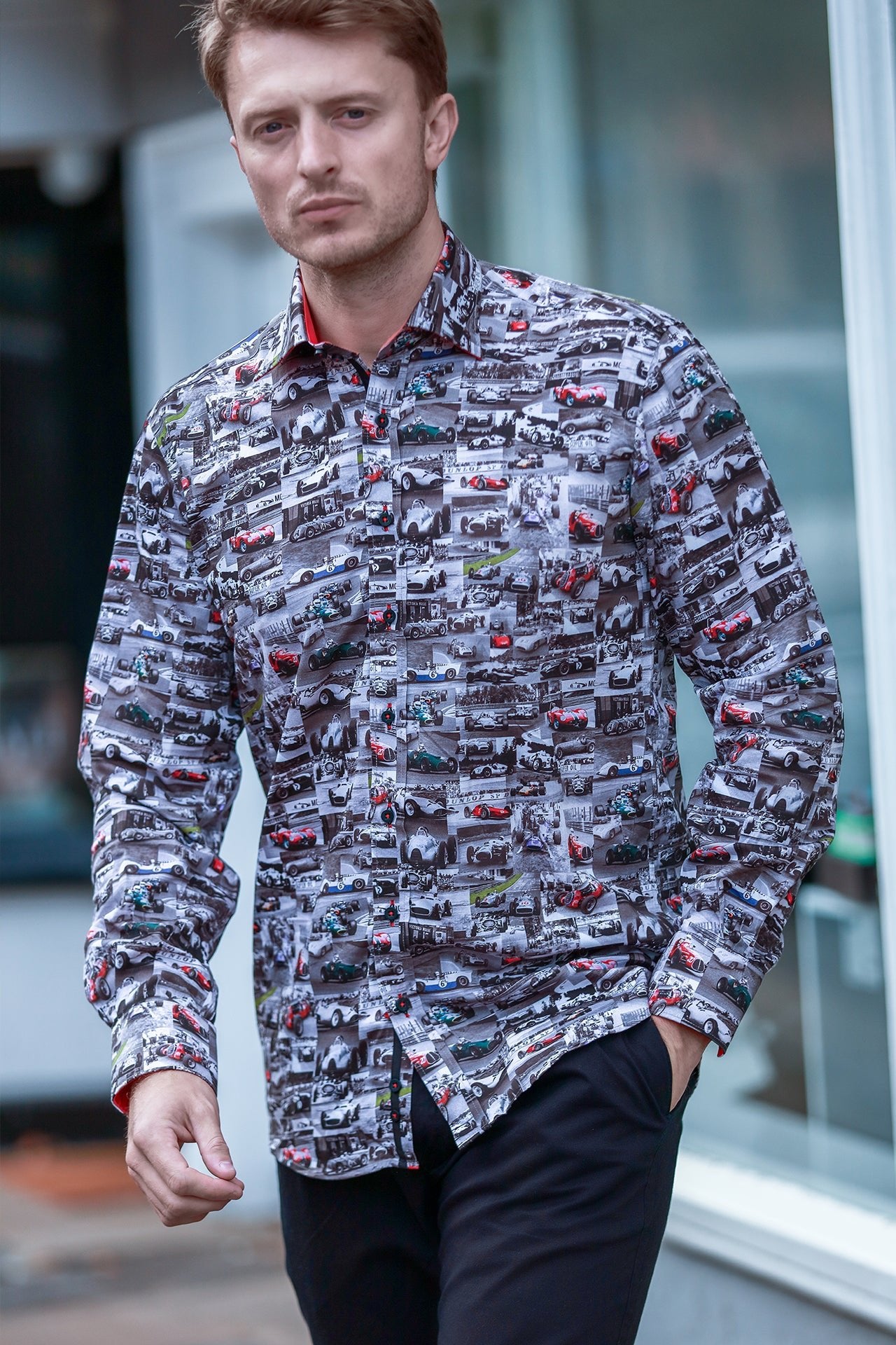 Vintage Race Car Print Shirt - Claudio Lugli Shirts