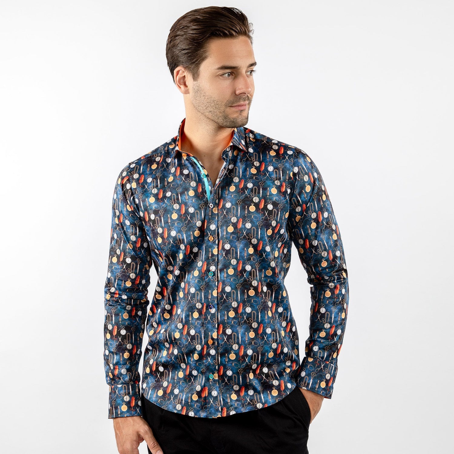 VINTAGE TOOLS OF THE TRADE PRINT SHIRT - Premium Men's Patterned Shirt by Claudio Lugli | Bold Design, Tailored Fit, Best Printed Shirts