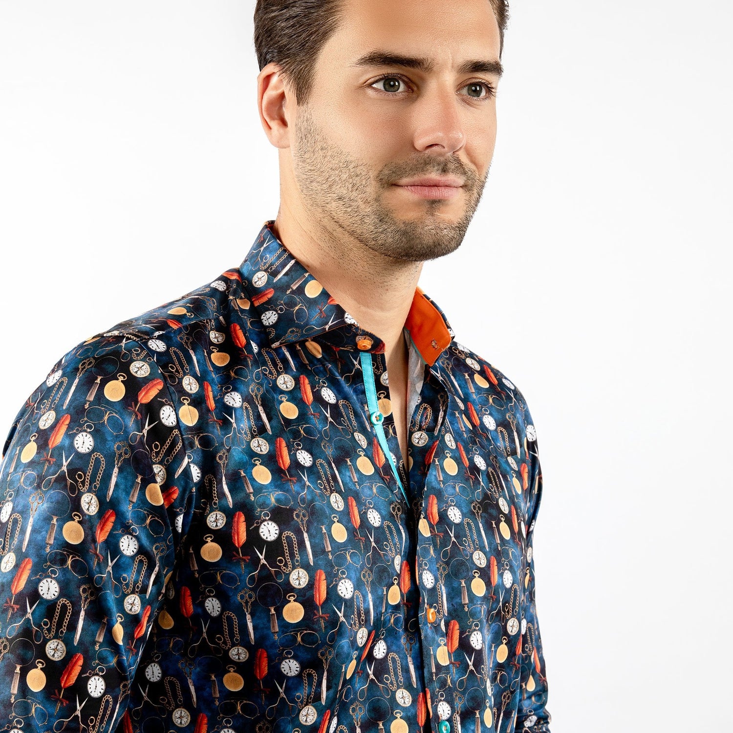 VINTAGE TOOLS OF THE TRADE PRINT SHIRT - Premium Men's Patterned Shirt by Claudio Lugli | Bold Design, Tailored Fit, Best Printed Shirts
