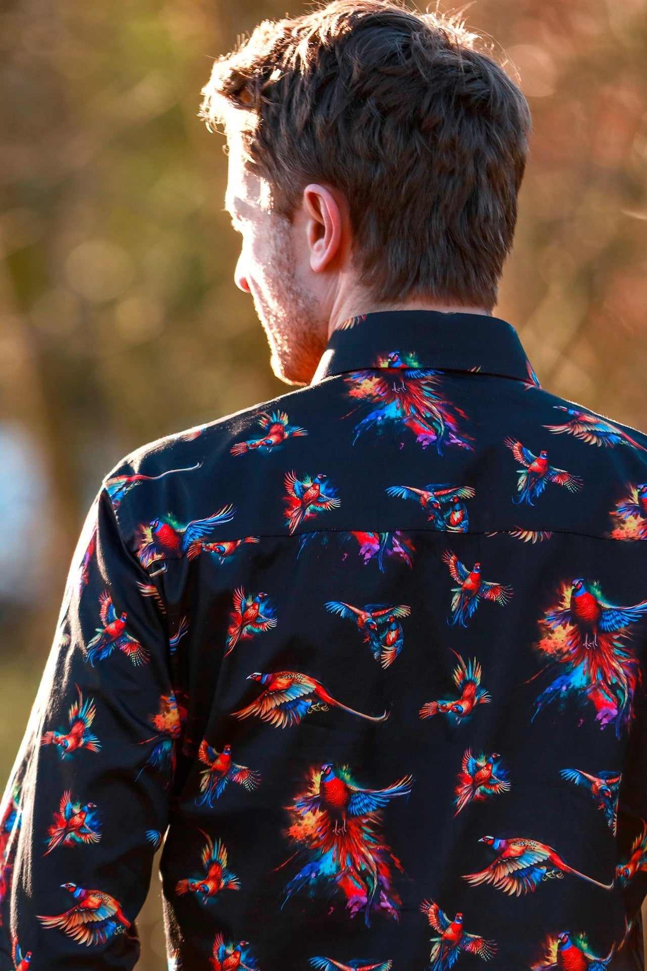 WATERCOLOR PHEASANT PRINT SHIRT – Premium Men's Patterned Shirt by Claudio Lugli | Bold Design, Tailored Fit, Best Printed Shirts