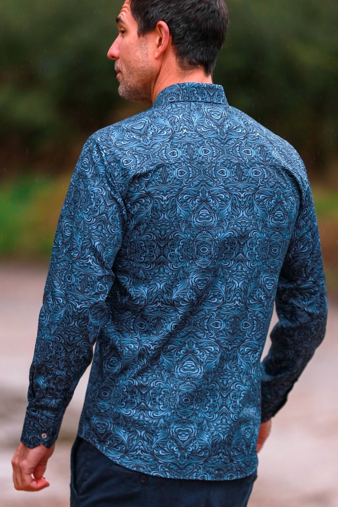 WAVY ORNAMENTS PRINT SHIRT – Premium Men's Patterned Shirt by Claudio Lugli | Bold Design, Tailored Fit, Best Printed Shirts