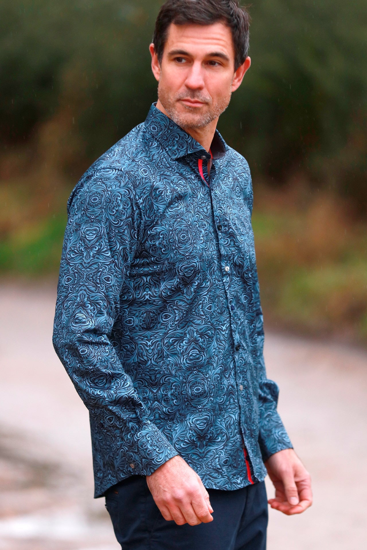 WAVY ORNAMENTS PRINT SHIRT – Premium Men's Patterned Shirt by Claudio Lugli | Bold Design, Tailored Fit, Best Printed Shirts