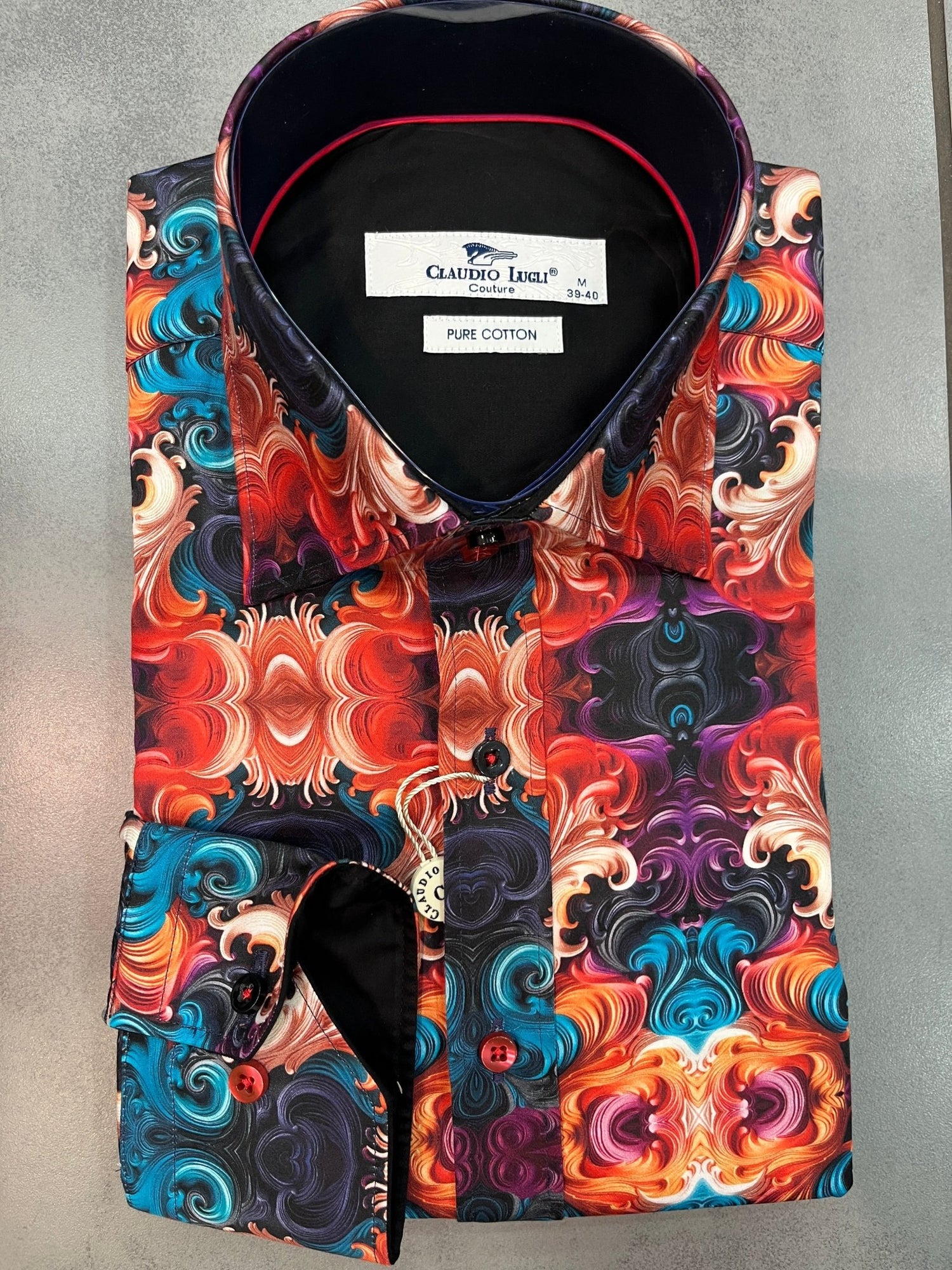 WAVY ORNAMENTS PRINT SHIRT – Premium Men's Patterned Shirt by Claudio Lugli | Bold Design, Tailored Fit, Best Printed Shirts