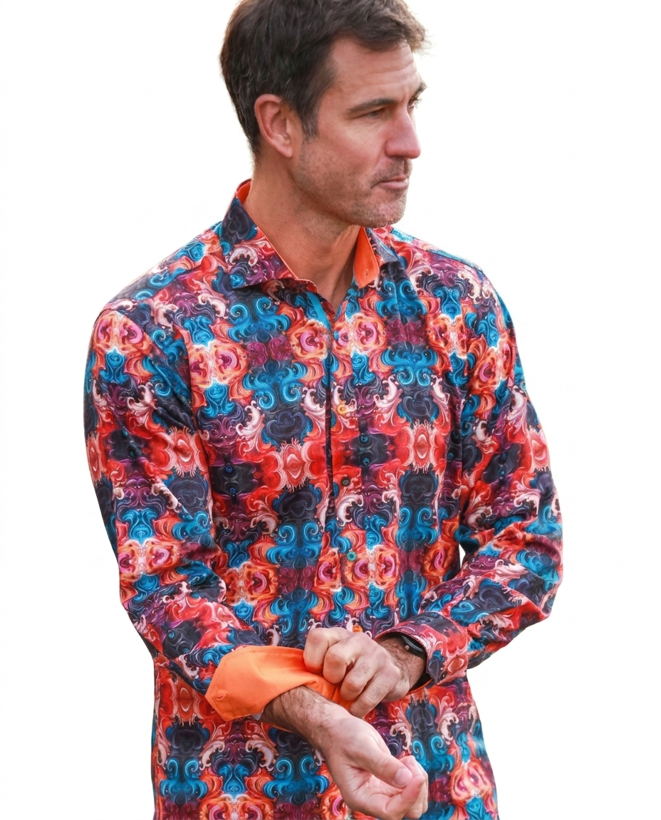 Wavy Ornaments Print Shirt - Claudio Lugli Shirts
