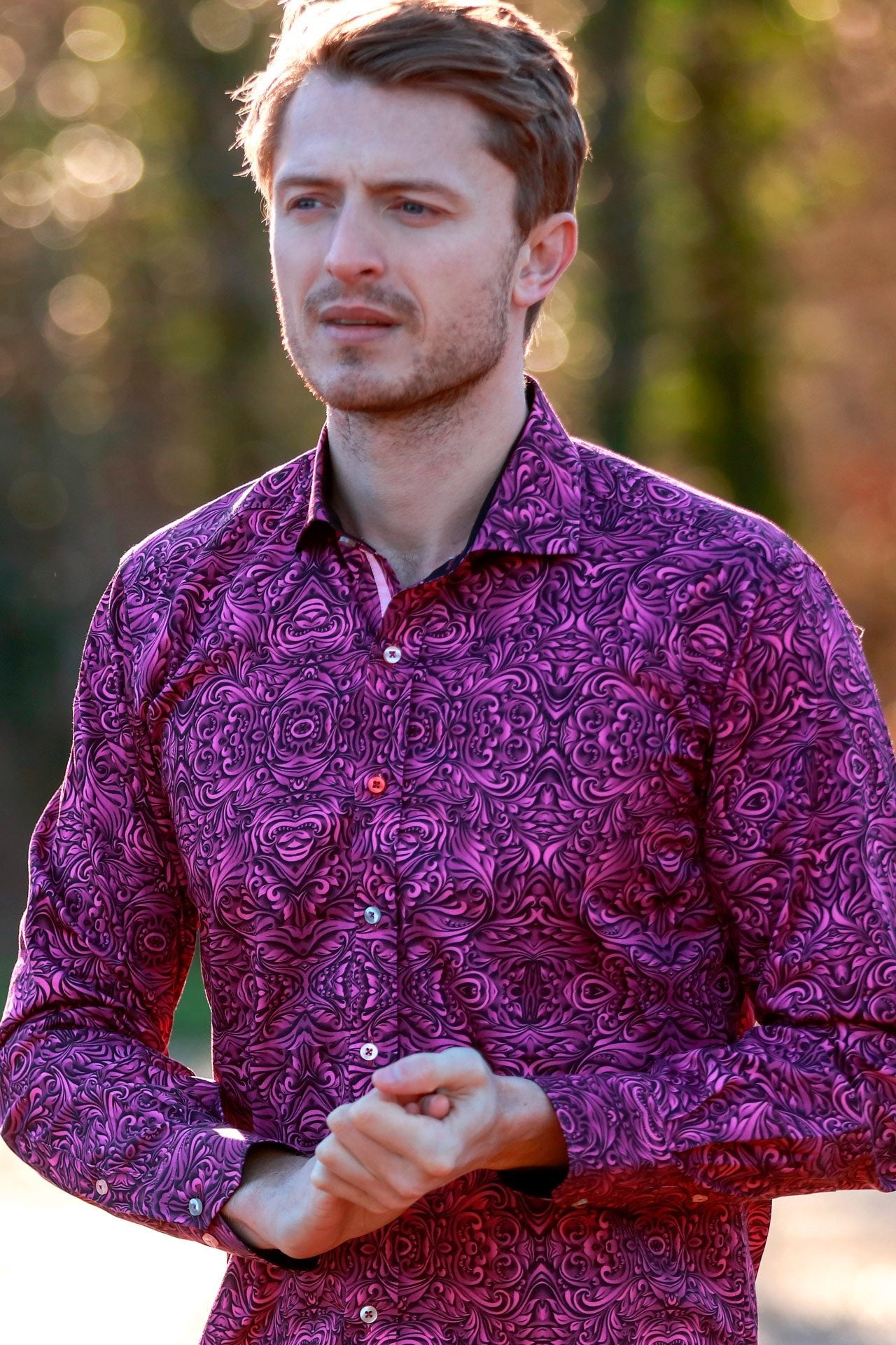 WAVY ORNAMENTS PRINT SHIRT – Premium Men's Patterned Shirt by Claudio Lugli | Bold Design, Tailored Fit, Best Printed Shirts