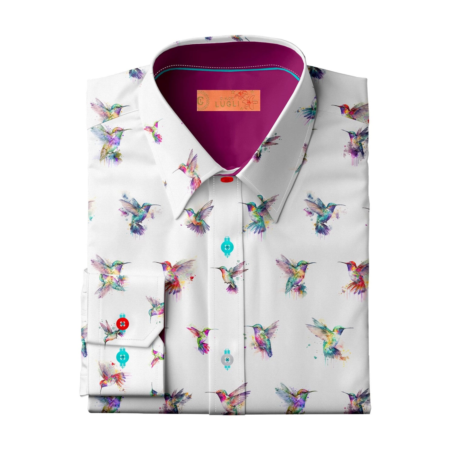 WHISPERING WINGS HUMMINGBIRD WOMENS PRINT SHIRT - Premium Men's Patterned Shirt by Claudio Lugli | Bold Design, Tailored Fit, Best Printed Shirts