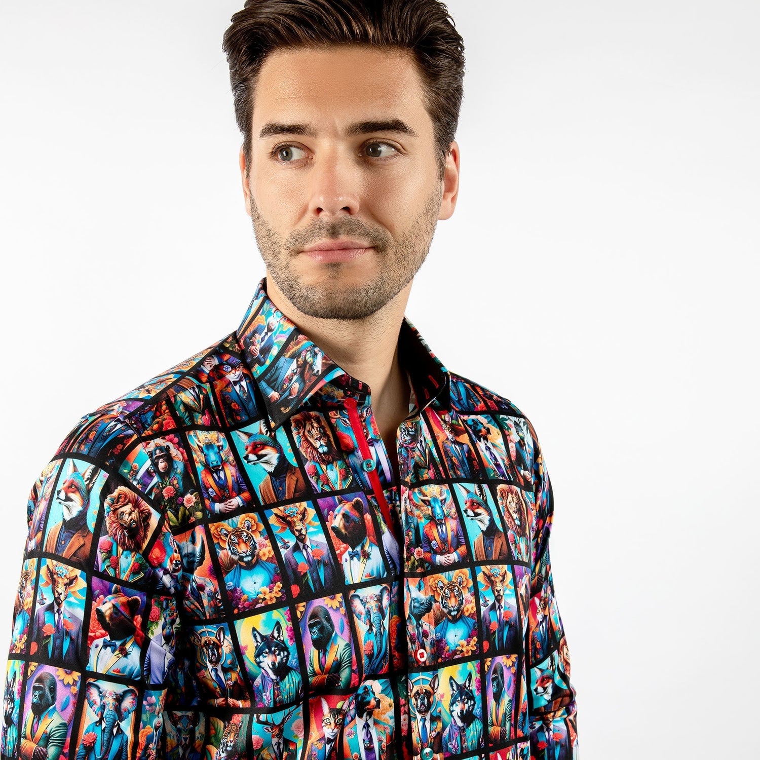 WILDLIFE FRAMED PRINT SHIRT - Premium Men's Patterned Shirt by Claudio Lugli | Bold Design, Tailored Fit, Best Printed Shirts